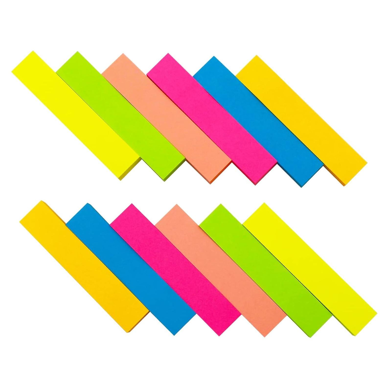 Notas Adhesivas Andoca 0.6x3 cm 1200 Hojas Colores Brillantes