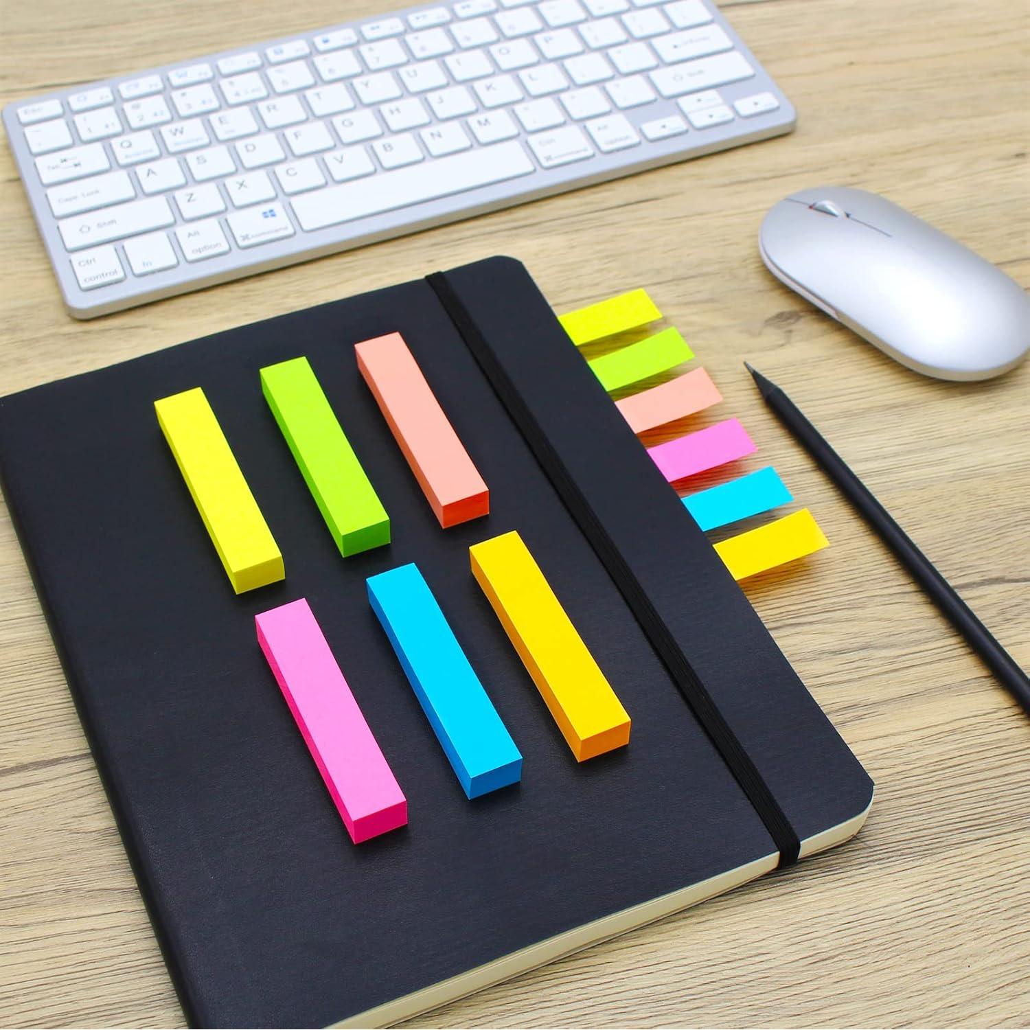 Notas Adhesivas Andoca 0.6x3 cm 1200 Hojas Colores Brillantes