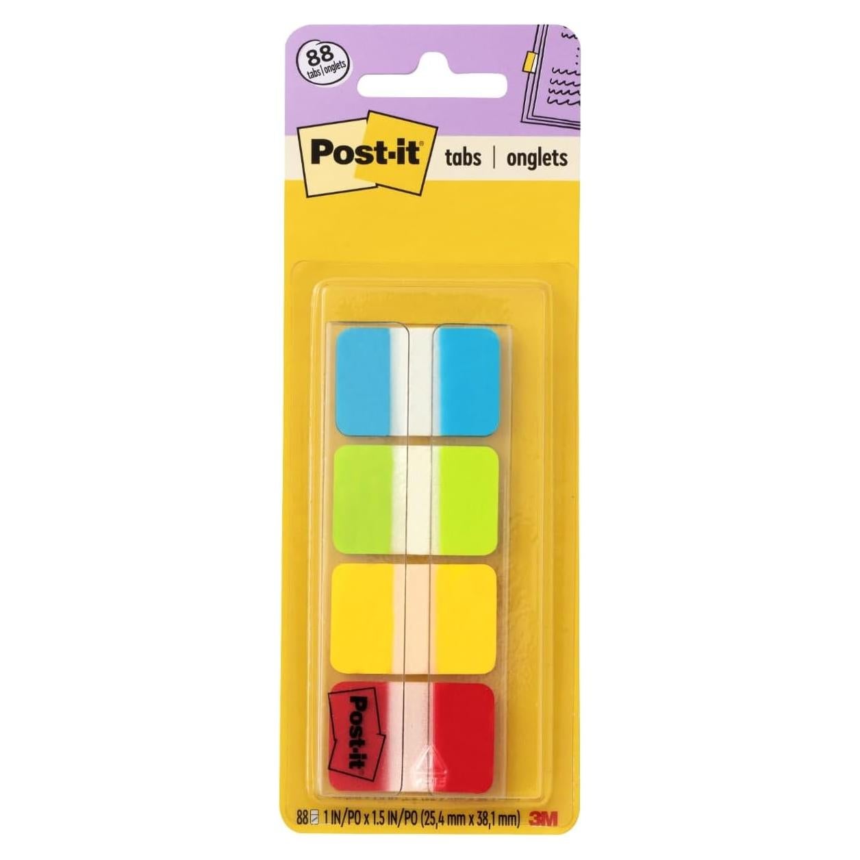 Pestañas Post-it 2.54 cm Multicolor 88 Pestañas 3M