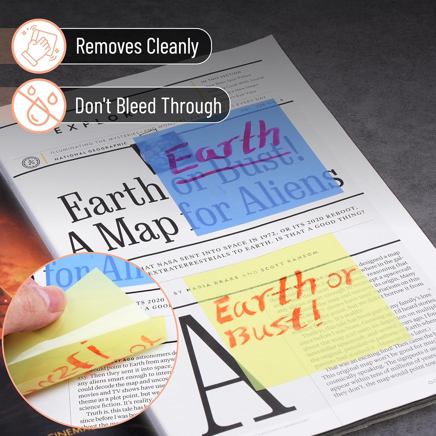 Notas Adhesivas Transparentes Mr. Pen 500 Hojas 7 Blocs