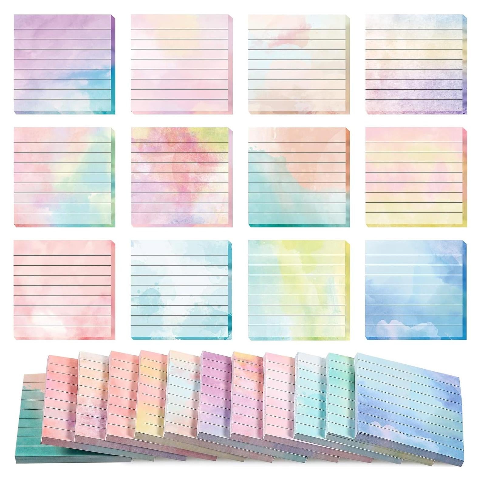 720 Notas Adhesivas Acuareladas Sabary 7.6x7.6cm Multicolor