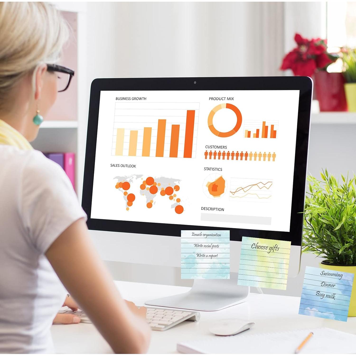 720 Notas Adhesivas Acuareladas Sabary 7.6x7.6cm Multicolor