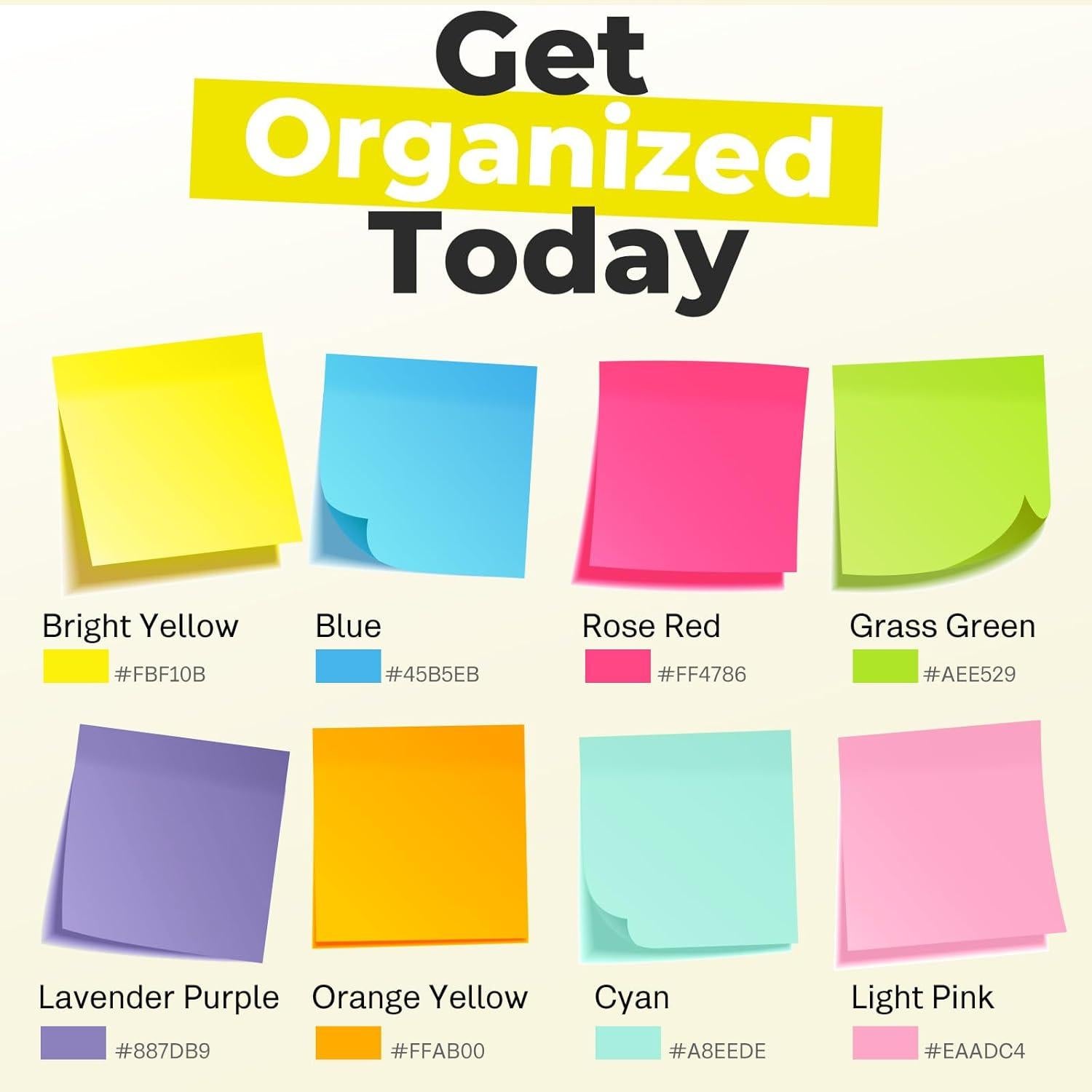 Notas Adhesivas 7.62 cm YONSEN, 8 Paquetes, 100 Hojas Cada Uno