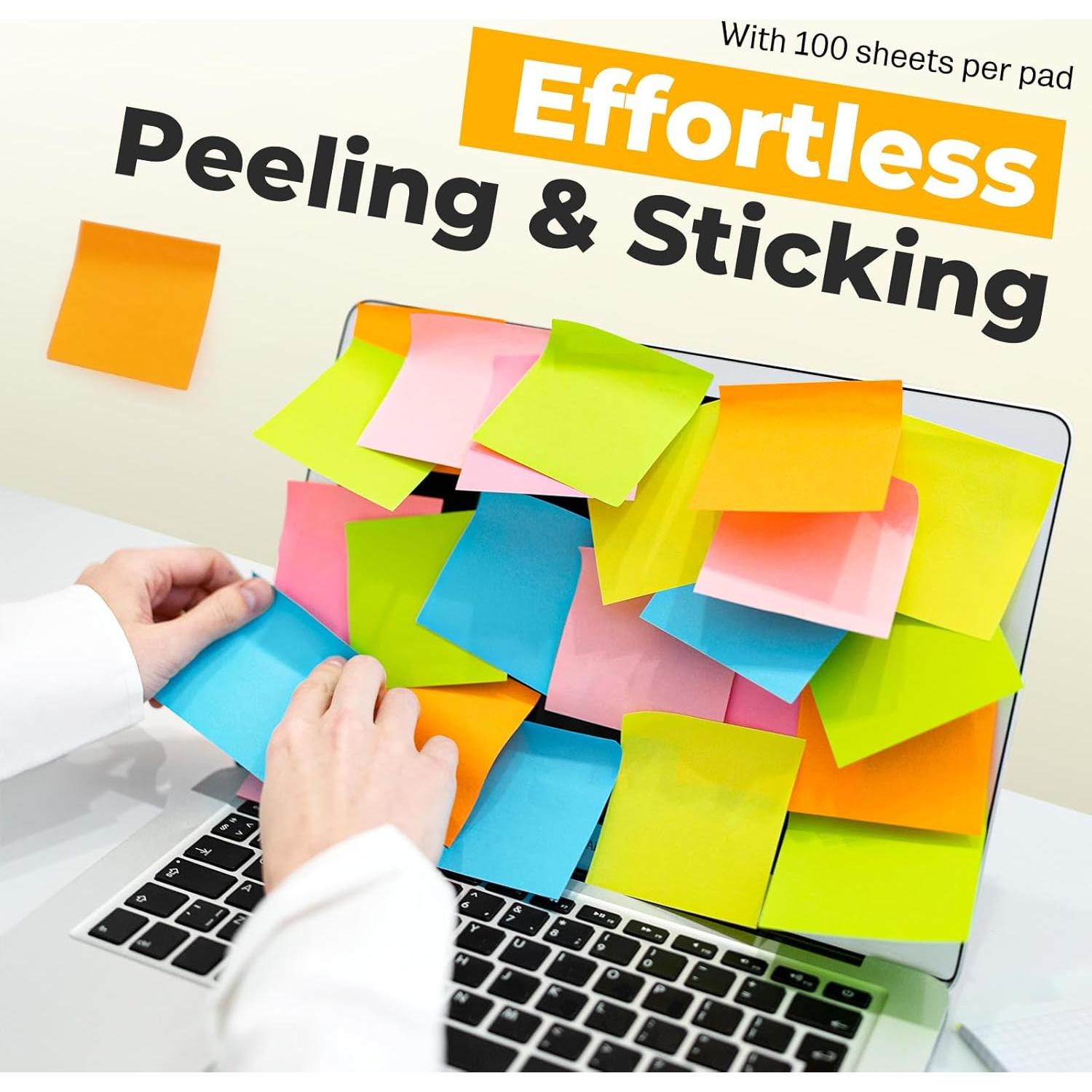 Notas Adhesivas 7.62 cm YONSEN, 8 Paquetes, 100 Hojas Cada Uno