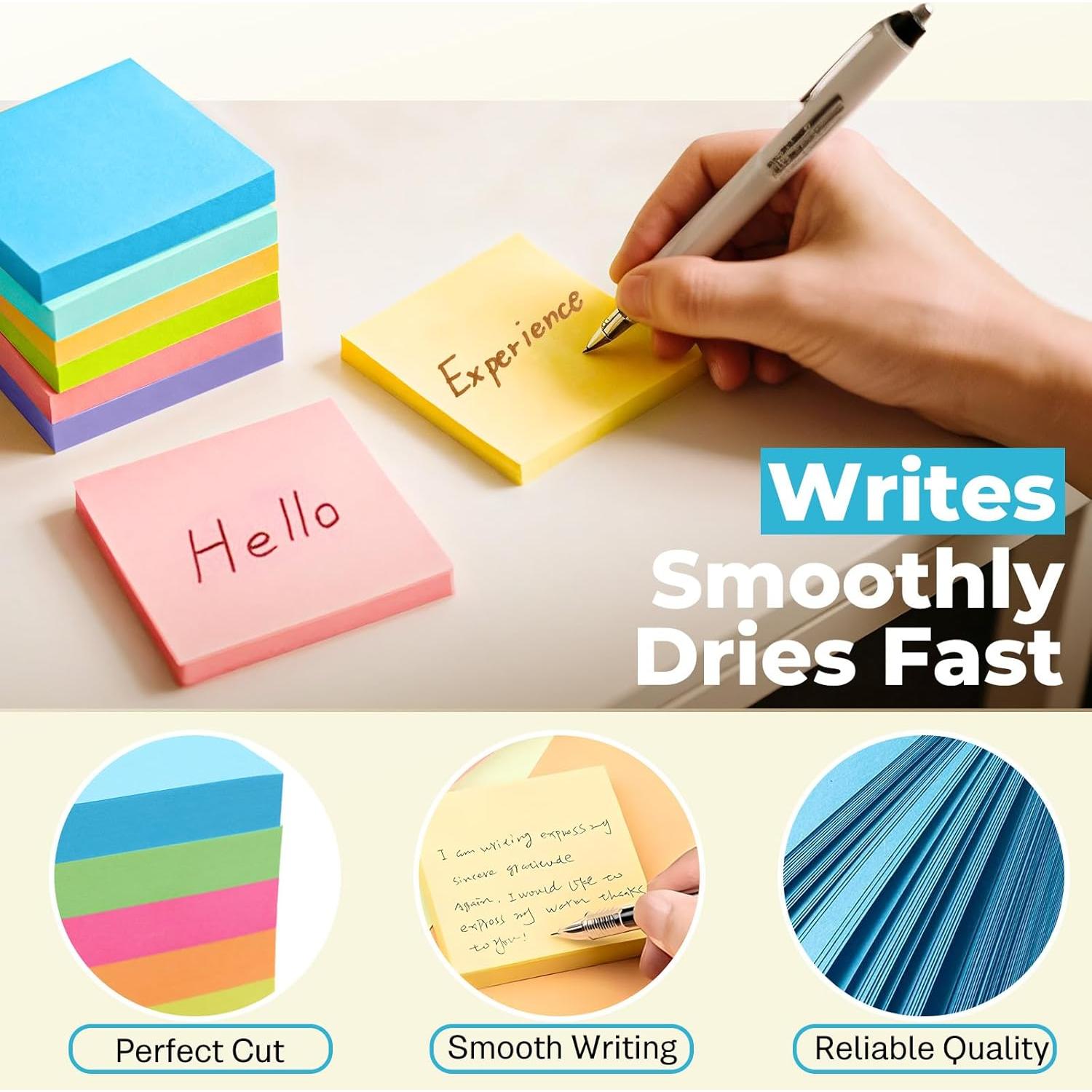 Notas Adhesivas 7.62 cm YONSEN, 8 Paquetes, 100 Hojas Cada Uno