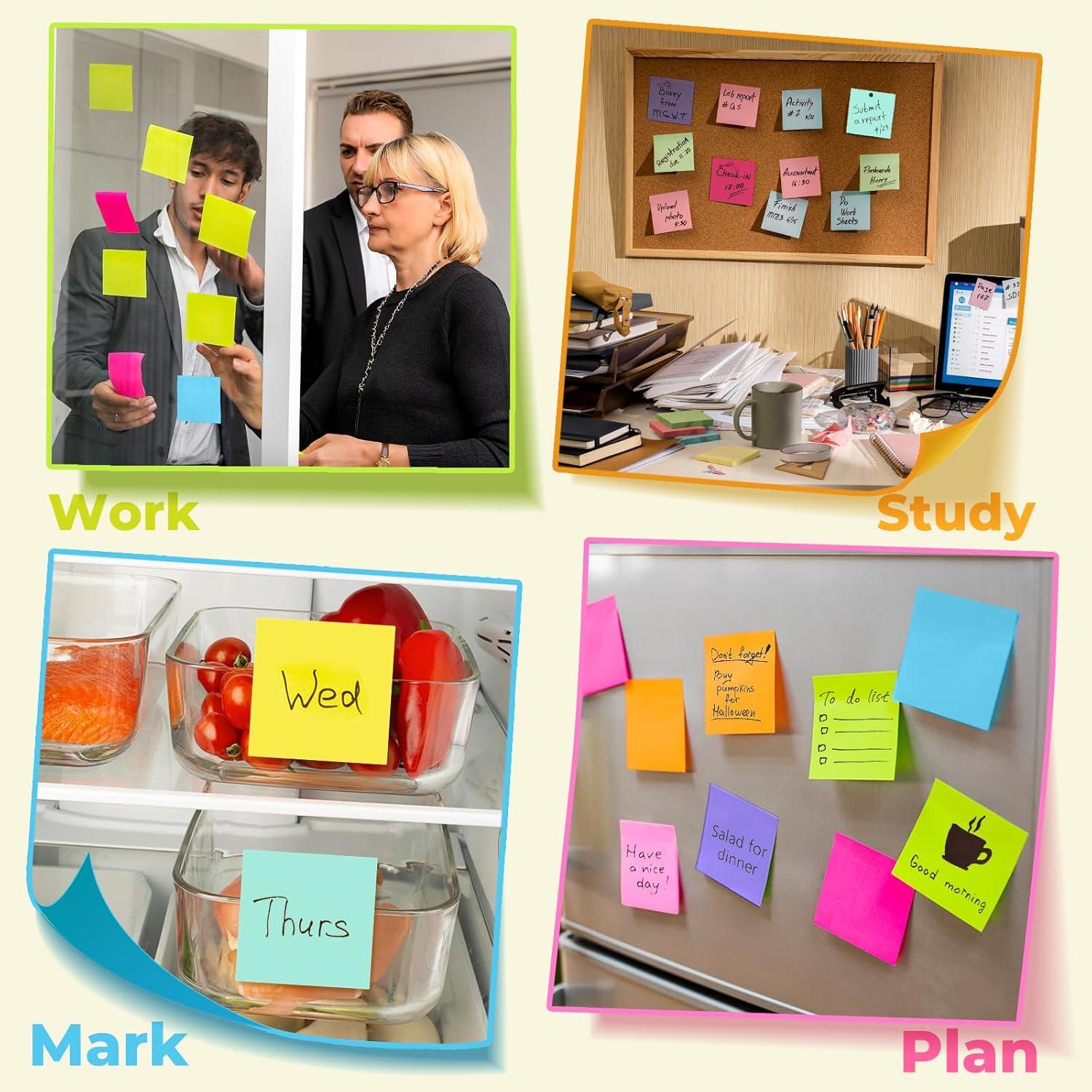 Notas Adhesivas 7.62 cm YONSEN, 8 Paquetes, 100 Hojas Cada Uno