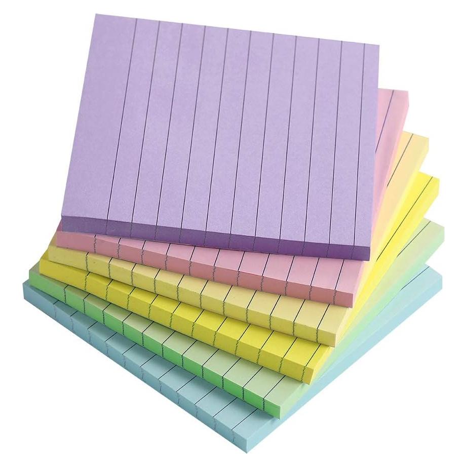 Notas Adhesivas Rayadas Vanpad 10x10 cm 6 Colores Pastel