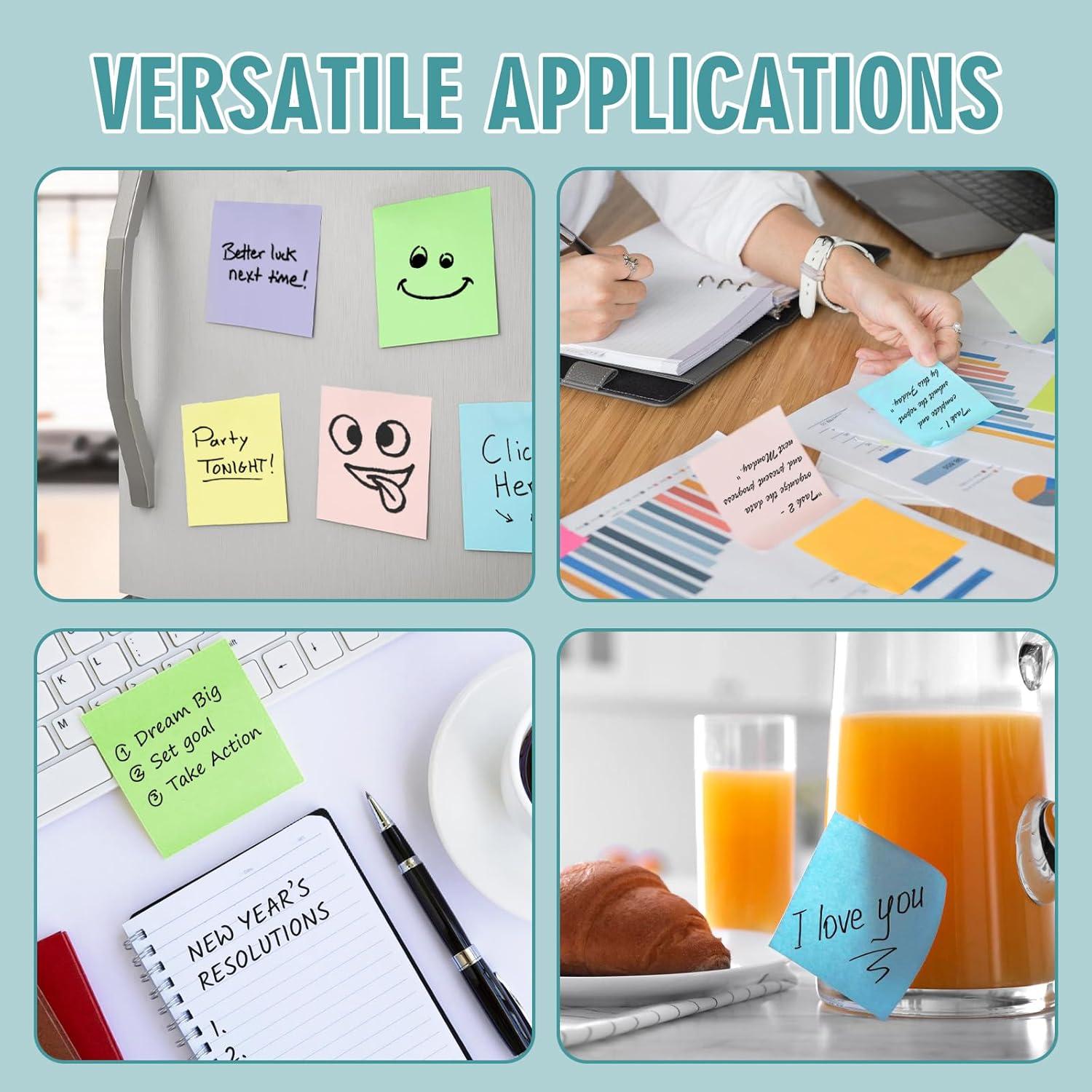 Notas Adhesivas 7.62x7.62 cm WeLiu, 48 Hojas Multicolor