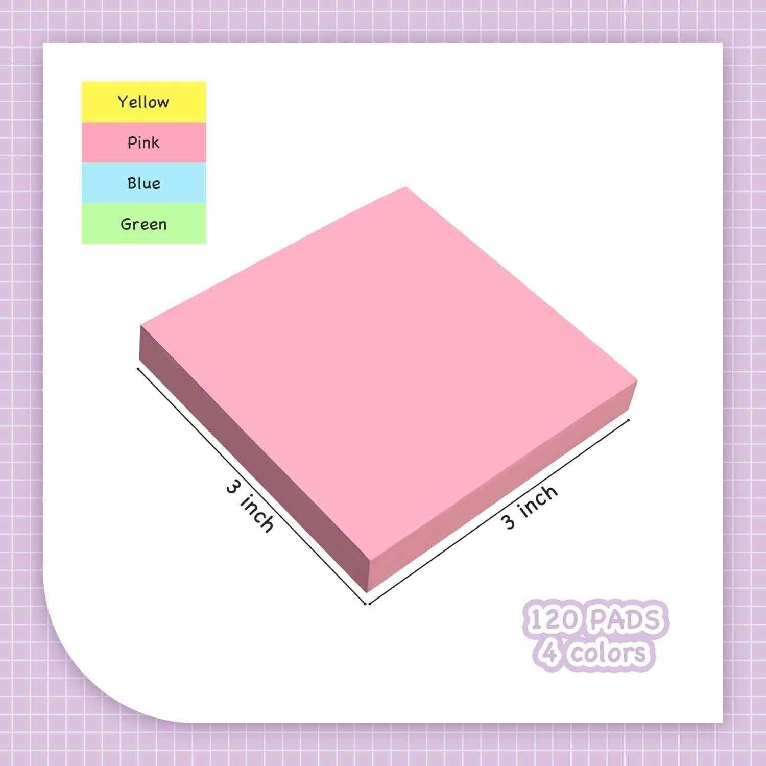 120 Notas Adhesivas Ayearparty 3x3 cm Colores Brillantes