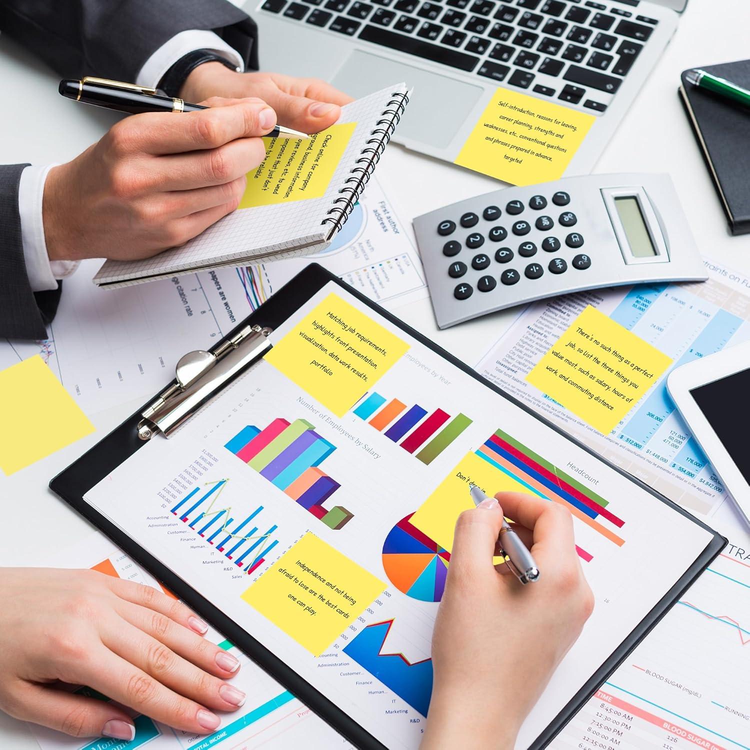 Paquete de 36 Notas Adhesivas Amarillas VIPSTAR 7.62x7.62 cm