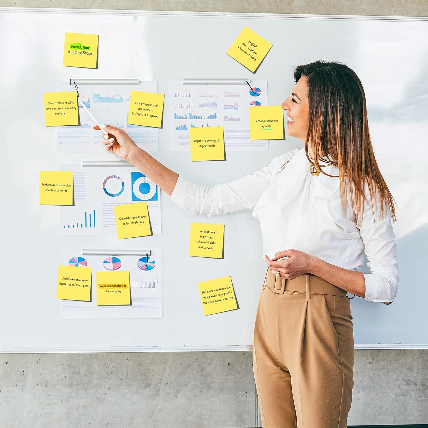 Paquete de 36 Notas Adhesivas Amarillas VIPSTAR 7.62x7.62 cm