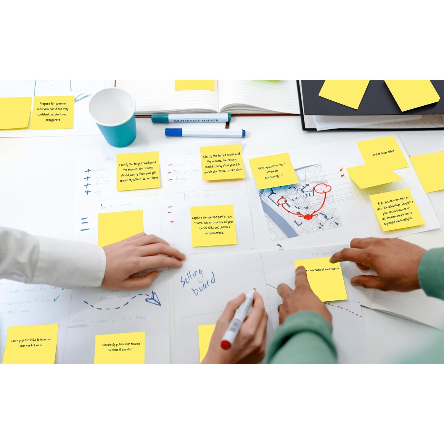 Paquete de 36 Notas Adhesivas Amarillas VIPSTAR 7.62x7.62 cm