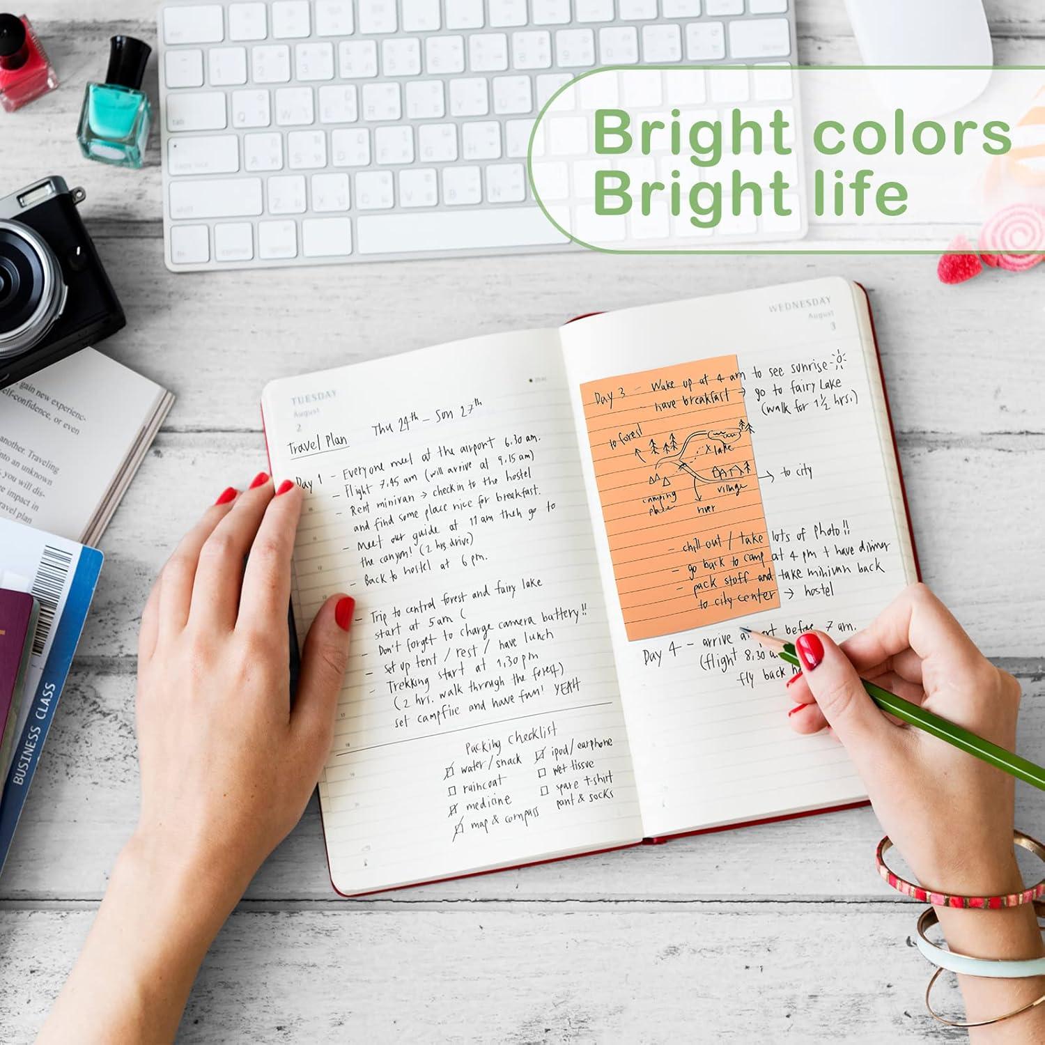 Paquete de 24 Notas Adhesivas Rayadas Thenshop 10 x 15 cm