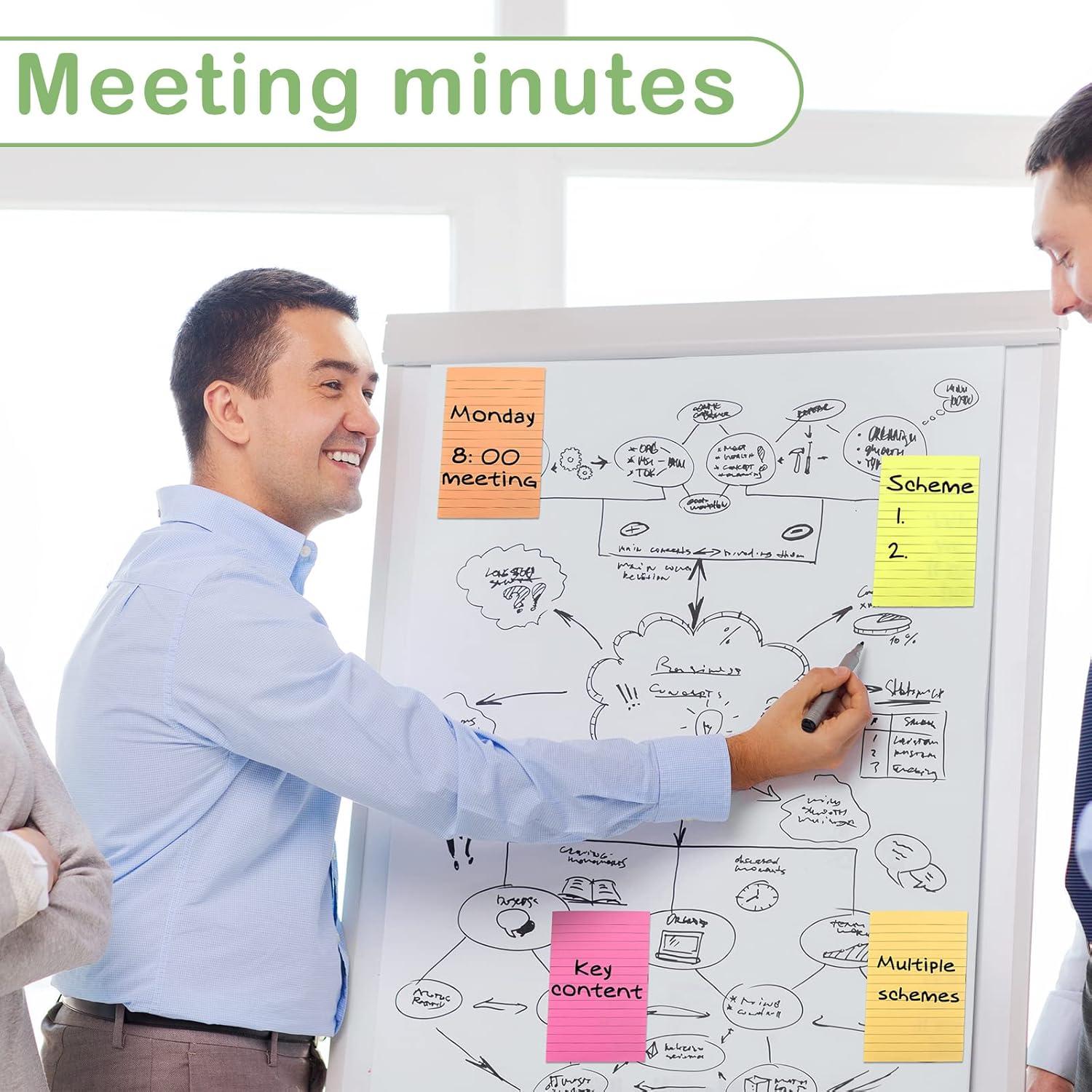 Paquete de 24 Notas Adhesivas Rayadas Thenshop 10 x 15 cm