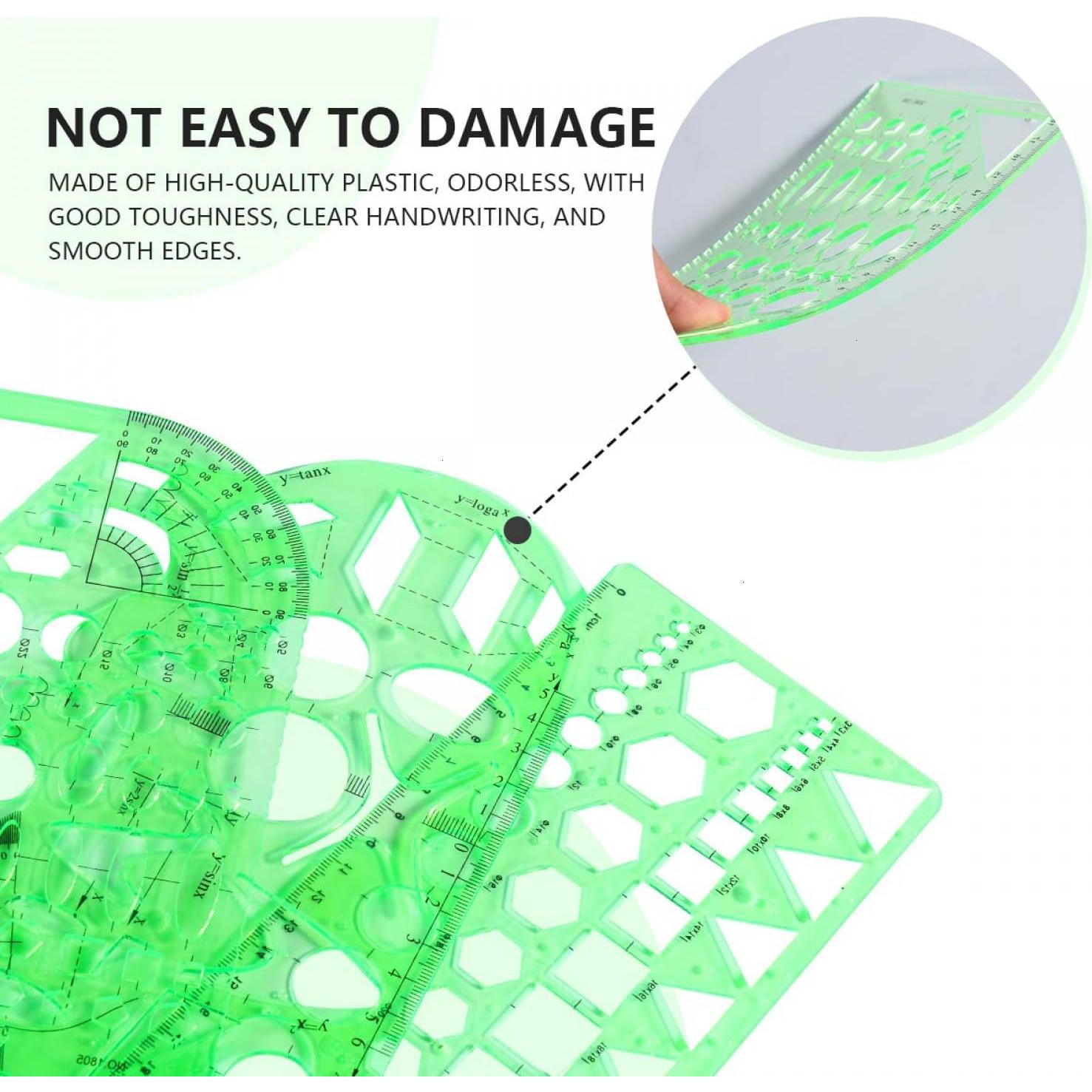 Plantillas de Dibujo Geométrico SenseYo - 3 Piezas
