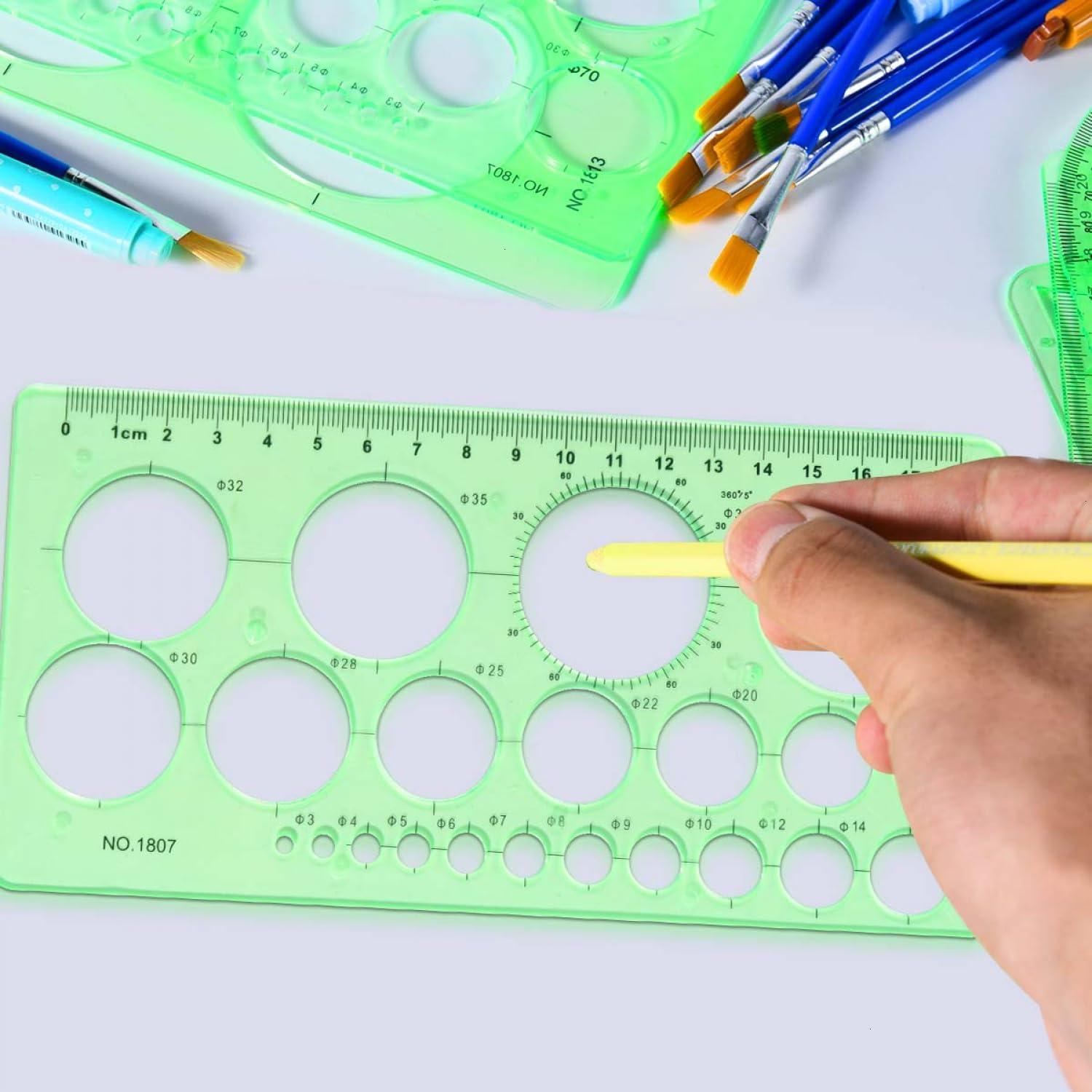 Plantillas de Dibujo Geométrico SenseYo - 3 Piezas