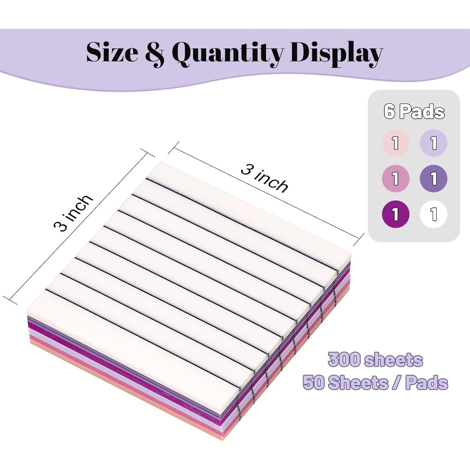 Notas Adhesivas Transparentes 3x3" Morado SYMDROMIA 300 Hojas