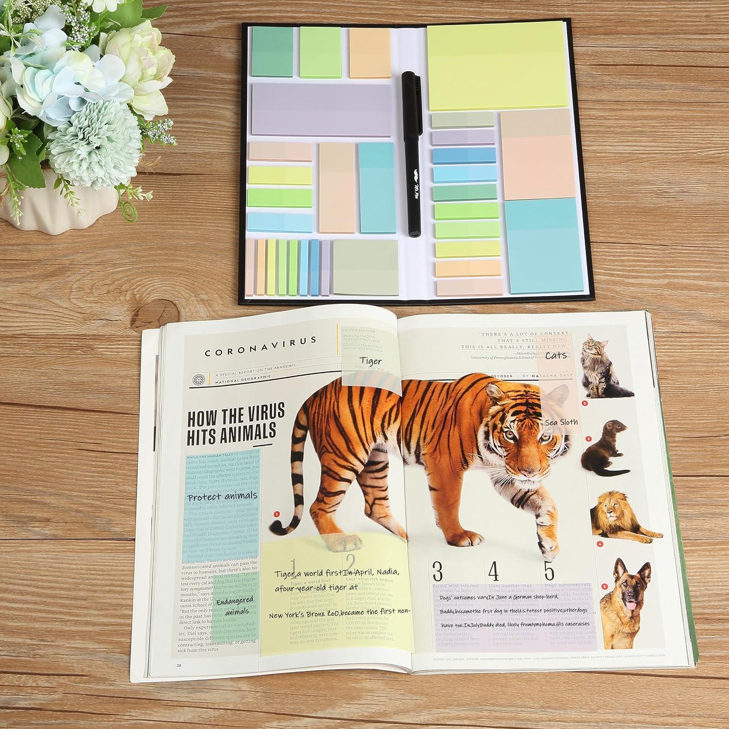 Juego de Notas Adhesivas Transparentes Mr. Pen 1650 Hojas