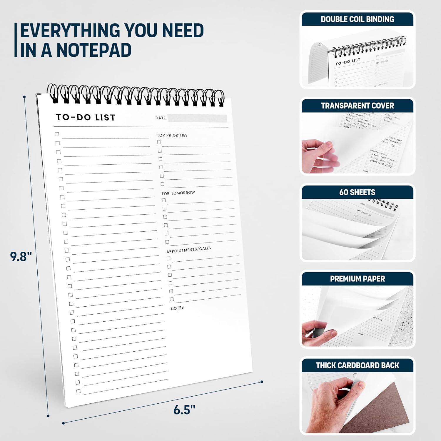 Bloc de Notas de Tareas Diarias Of a Happy Kind - 60 Hojas 16.5x24.9 cm