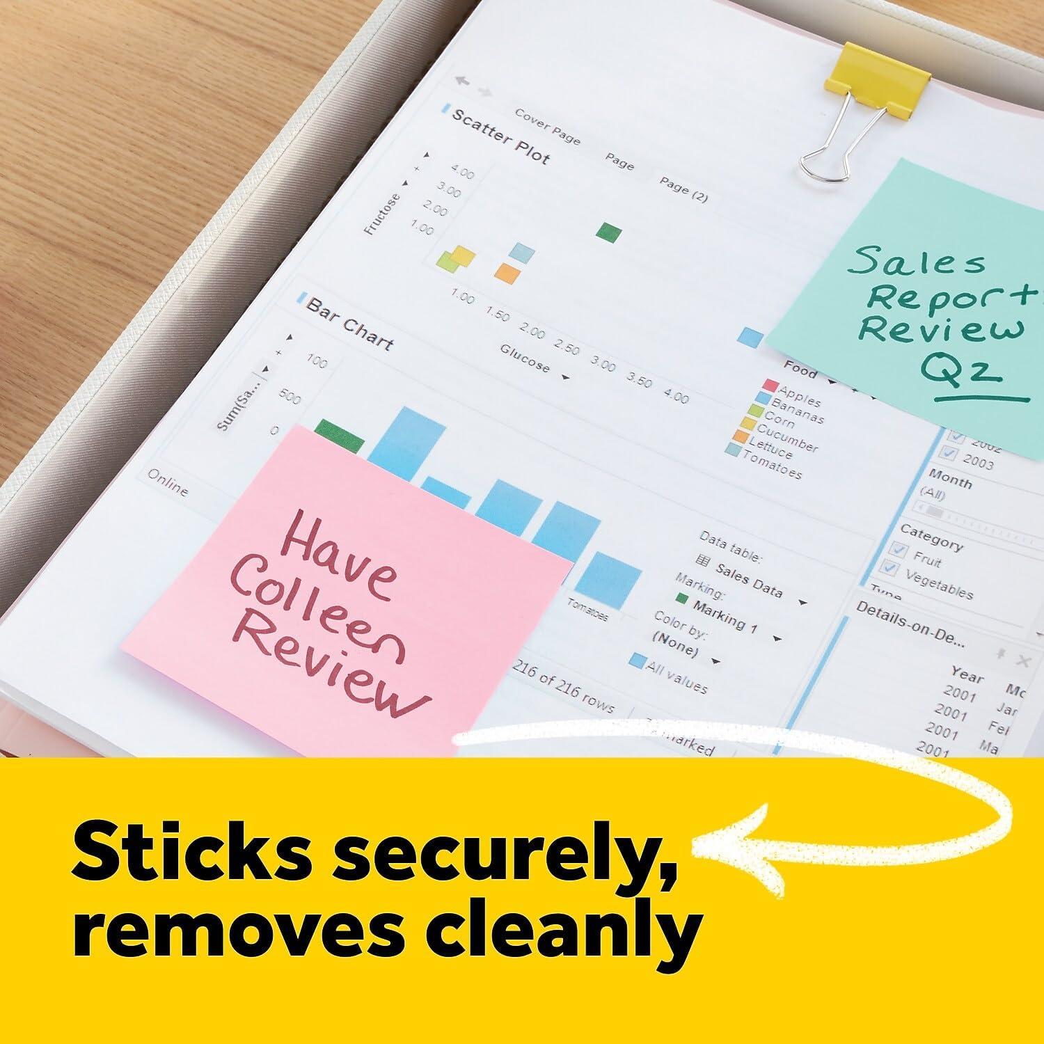 Cubo de Notas Post-it 400 Hojas 7.62 cm Colores Brillantes