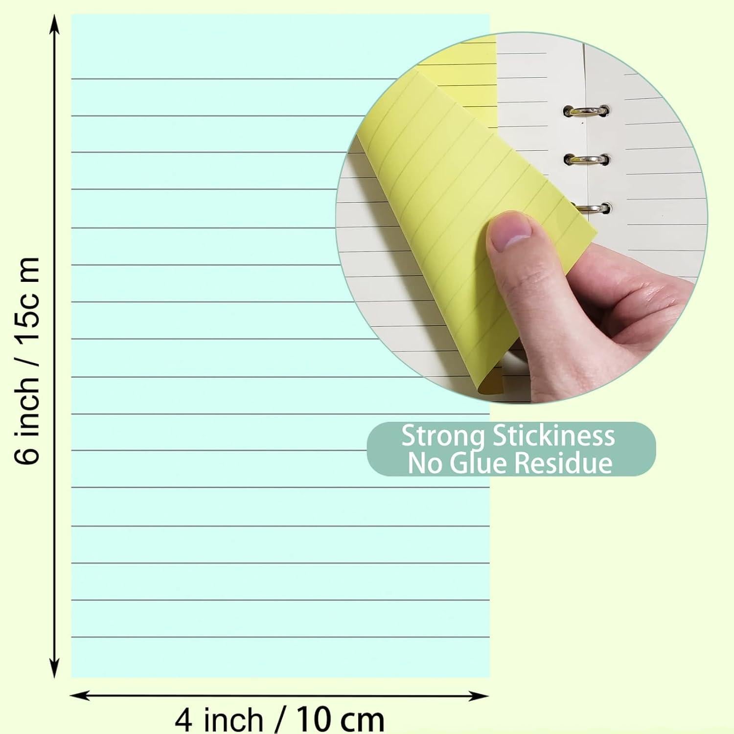 Paquete de 24 Notas Adhesivas Rayadas EMWNG 10.16x15.24 cm