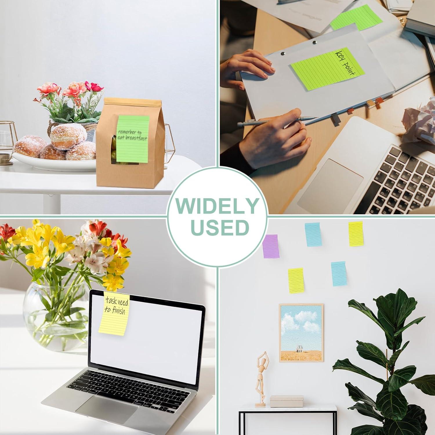 Paquete de 24 Notas Adhesivas Rayadas EMWNG 10.16x15.24 cm