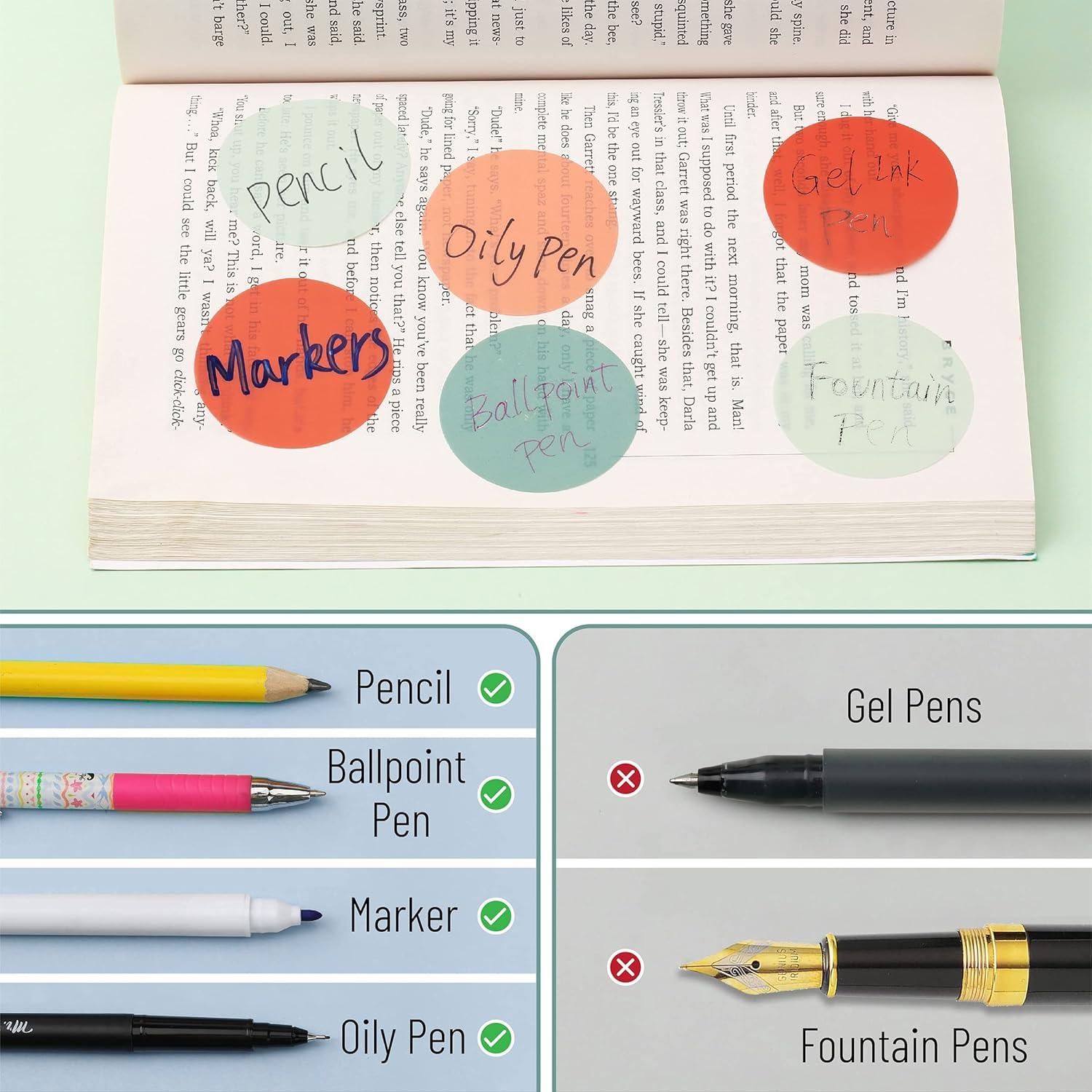 Notas Adhesivas Transparentes Redondas Mr. Pen 200 Pcs 4.57 cm