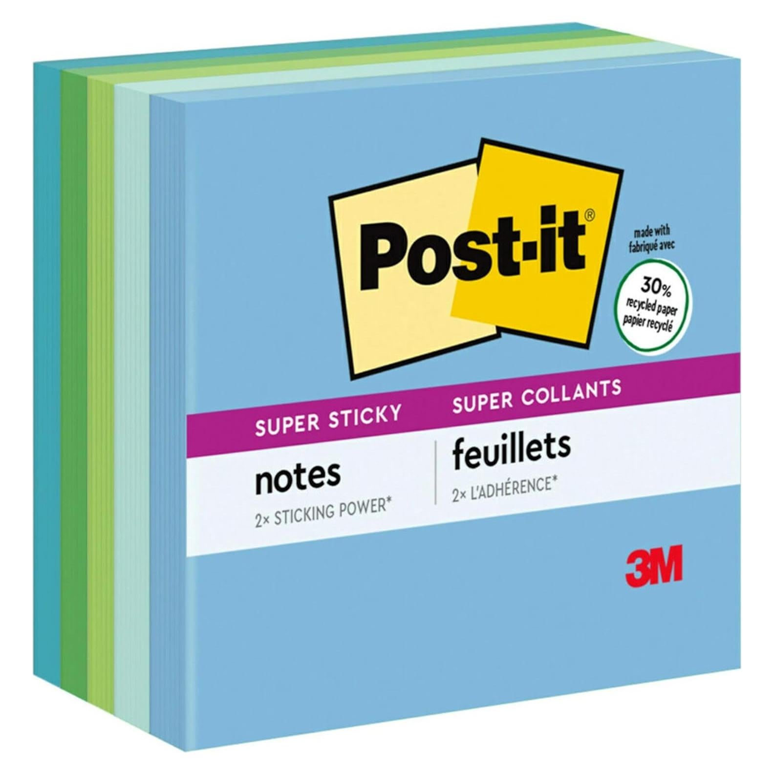Notas Reutilizables Post-it Recicladas 7.6x7.6 cm Oasis, 5 Bloc