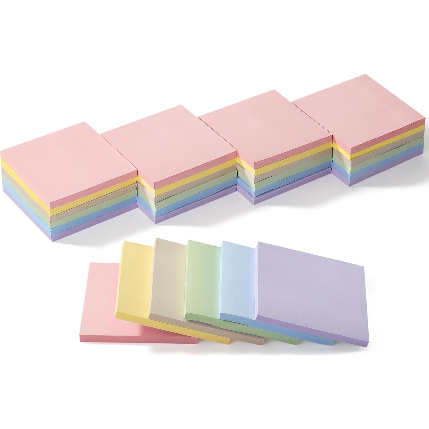 Notas Adhesivas Mr. Pen 24 Blocs Colores Pastel 7.62cm x 7.62cm