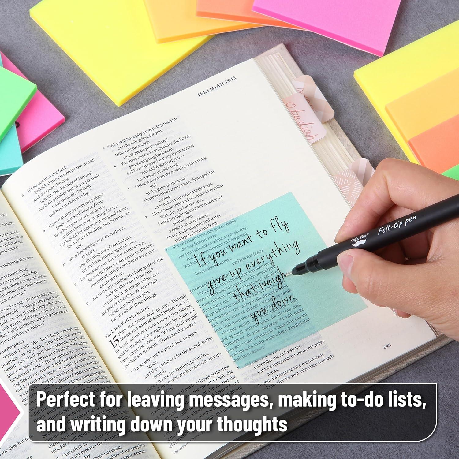 Notas Adhesivas Mr. Pen 3x3 cm, 12 Blocs, 600 Hojas Coloridas