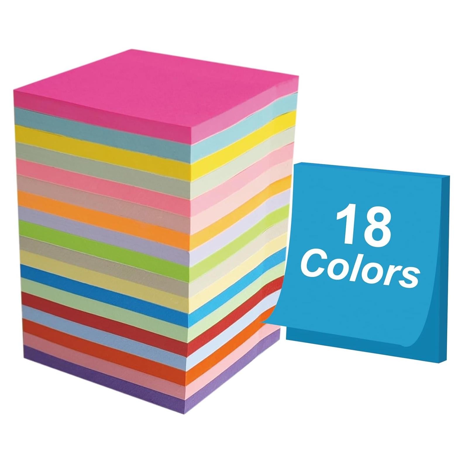 Notas Adhesivas Jiemay 7.62x7.62 cm 1008 Hojas 18 Colores