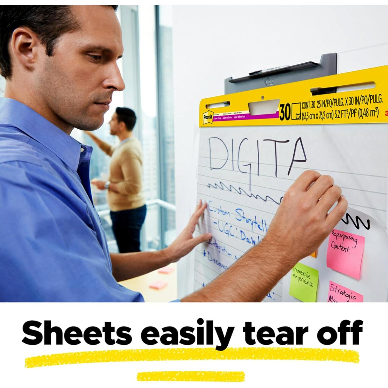 Post-it Super Sticky Easel Pad 63.5x76.2 cm Blanco Rayado 2 Pads