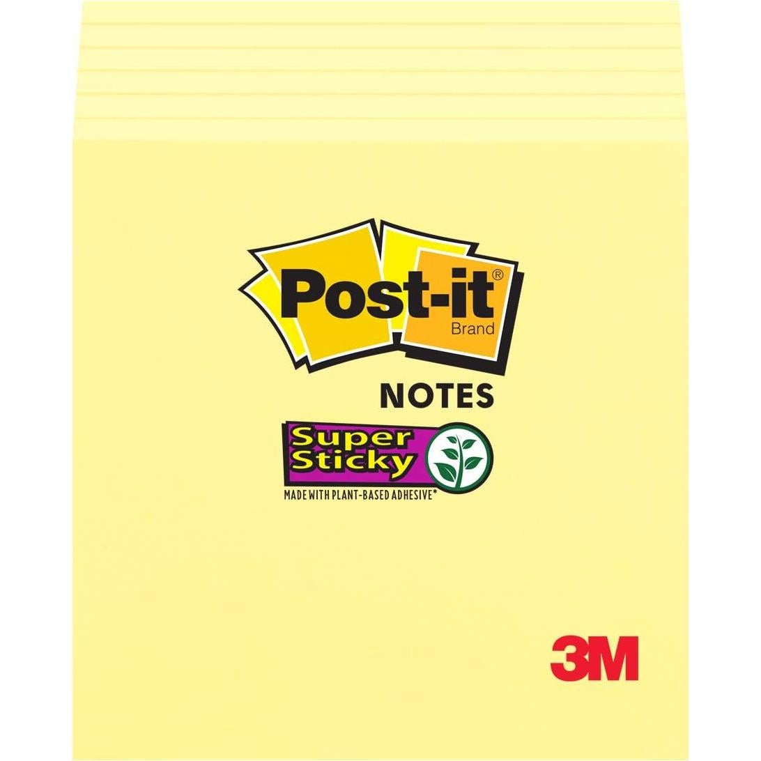 Notas Super Adhesivas Post-it 7.6x7.6 cm Amarillo Canario 6 Bloc