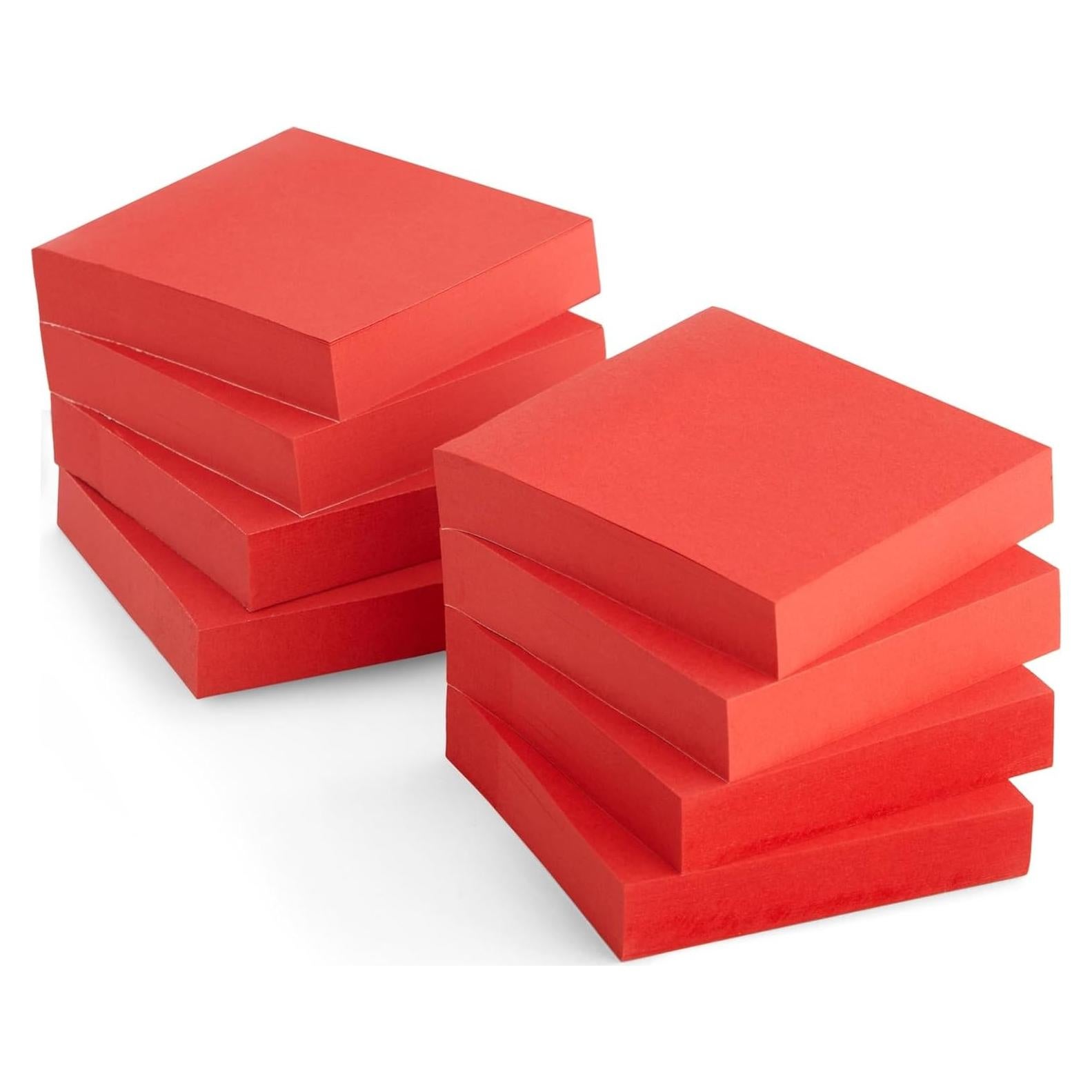 Paquete de 8 Notas Adhesivas Rojas Juvale 7.62x7.62 cm 800 Hojas