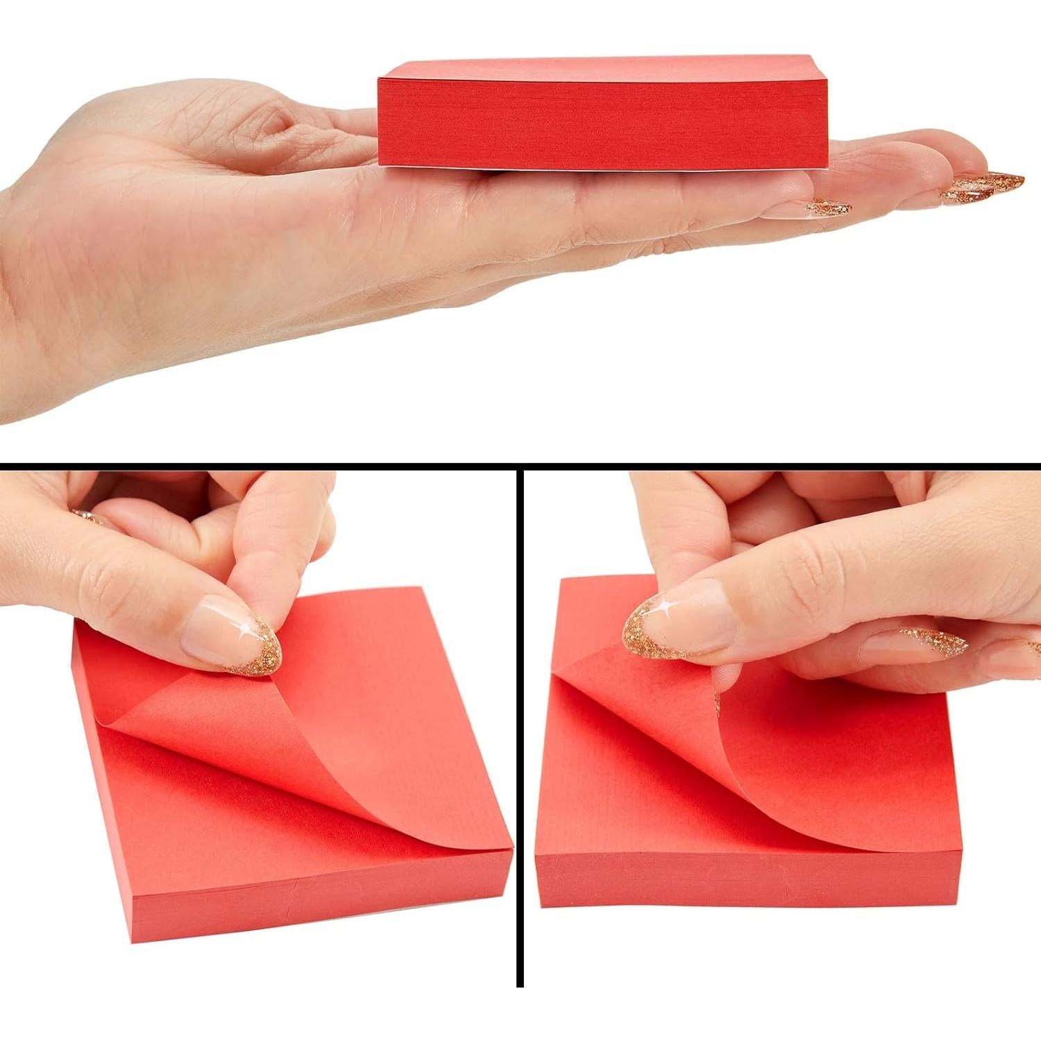 Paquete de 8 Notas Adhesivas Rojas Juvale 7.62x7.62 cm 800 Hojas