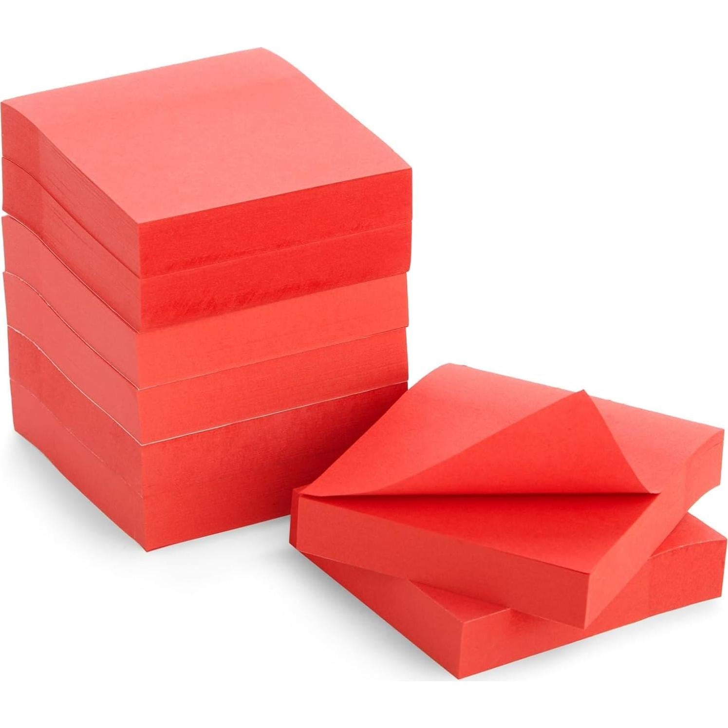 Paquete de 8 Notas Adhesivas Rojas Juvale 7.62x7.62 cm 800 Hojas