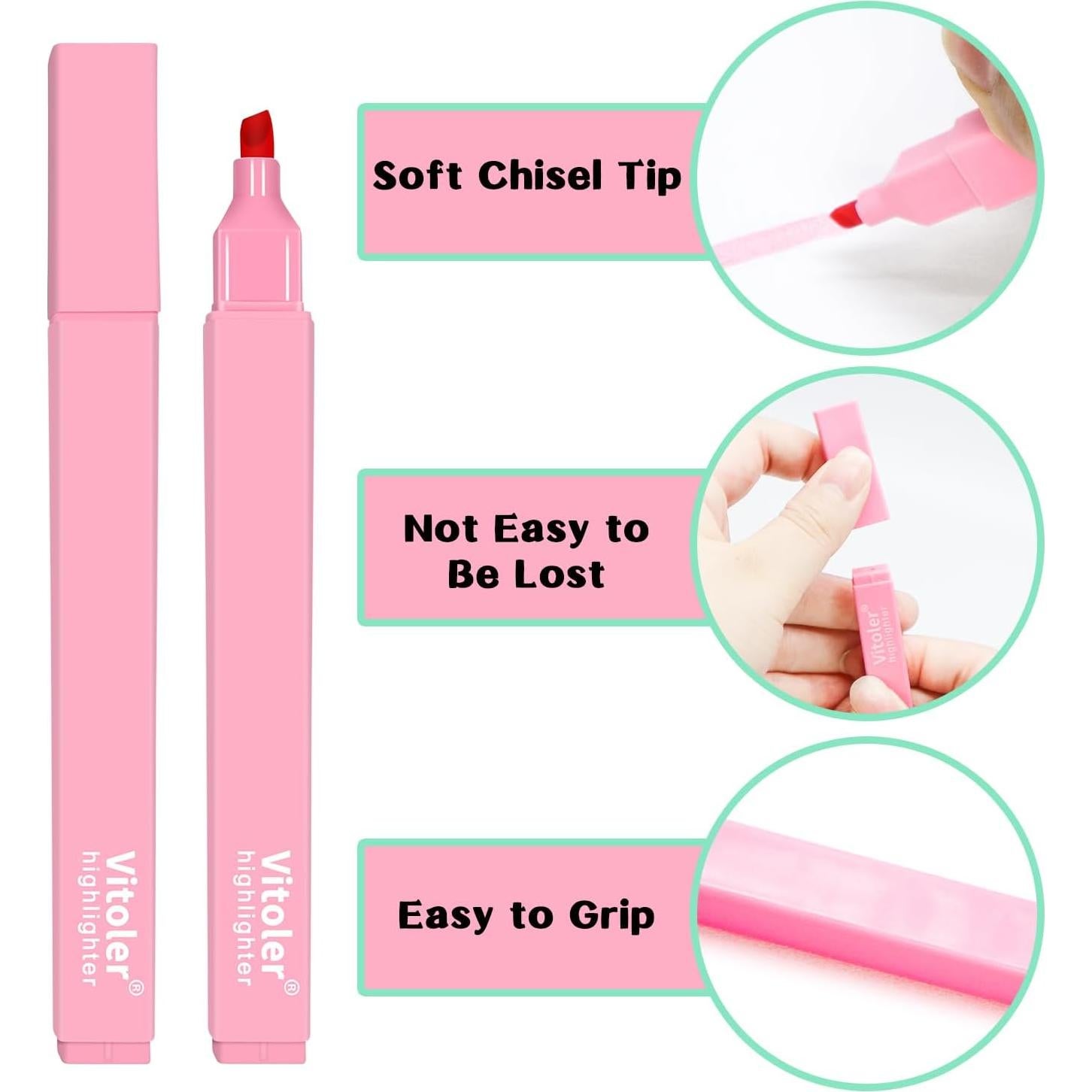 Vitoler 10 Marcadores Resaltadores Estéticos Multicolor Sin Sangrado