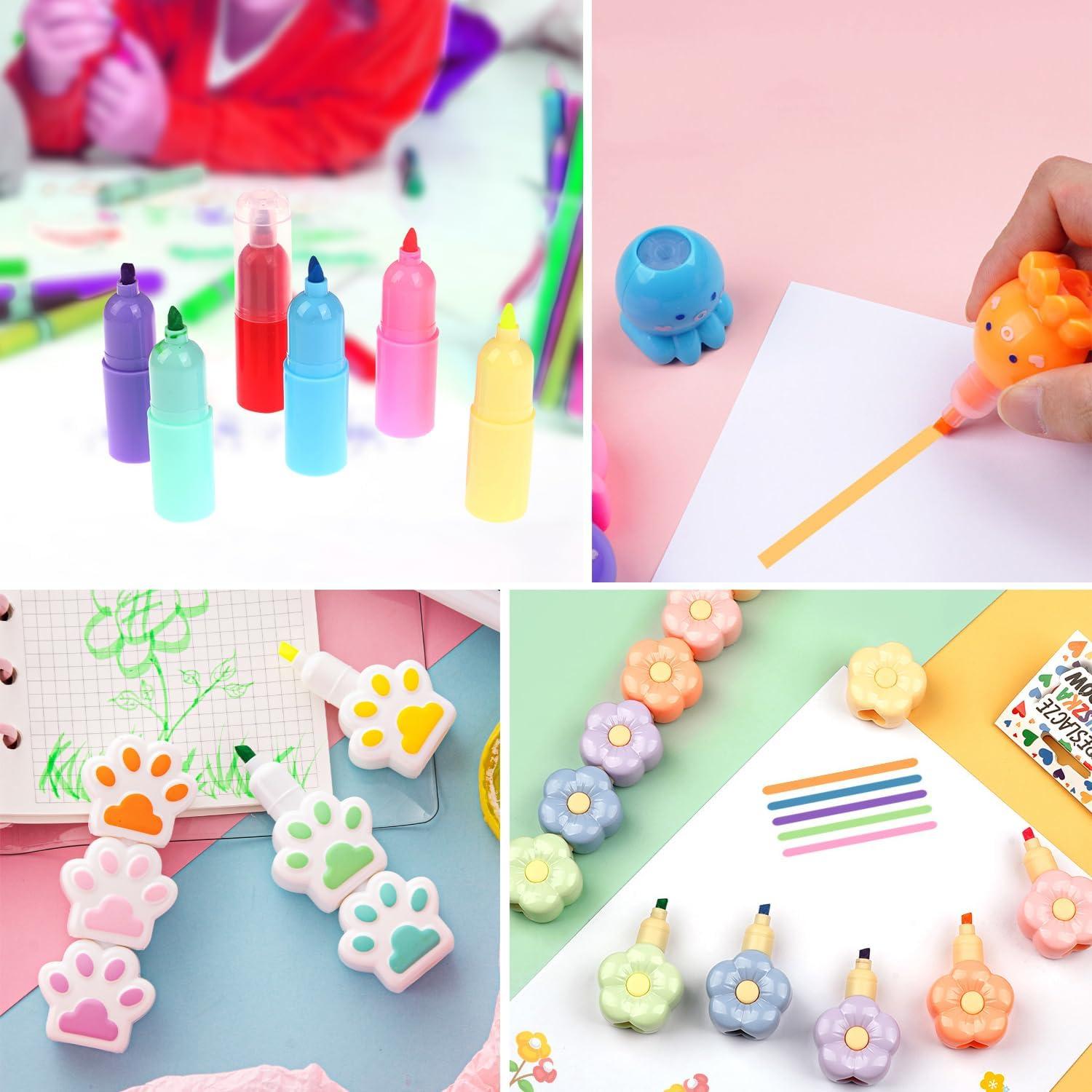 Set de 7 Bolígrafos Resaltadores Kawaii CNYMANY Multicolor