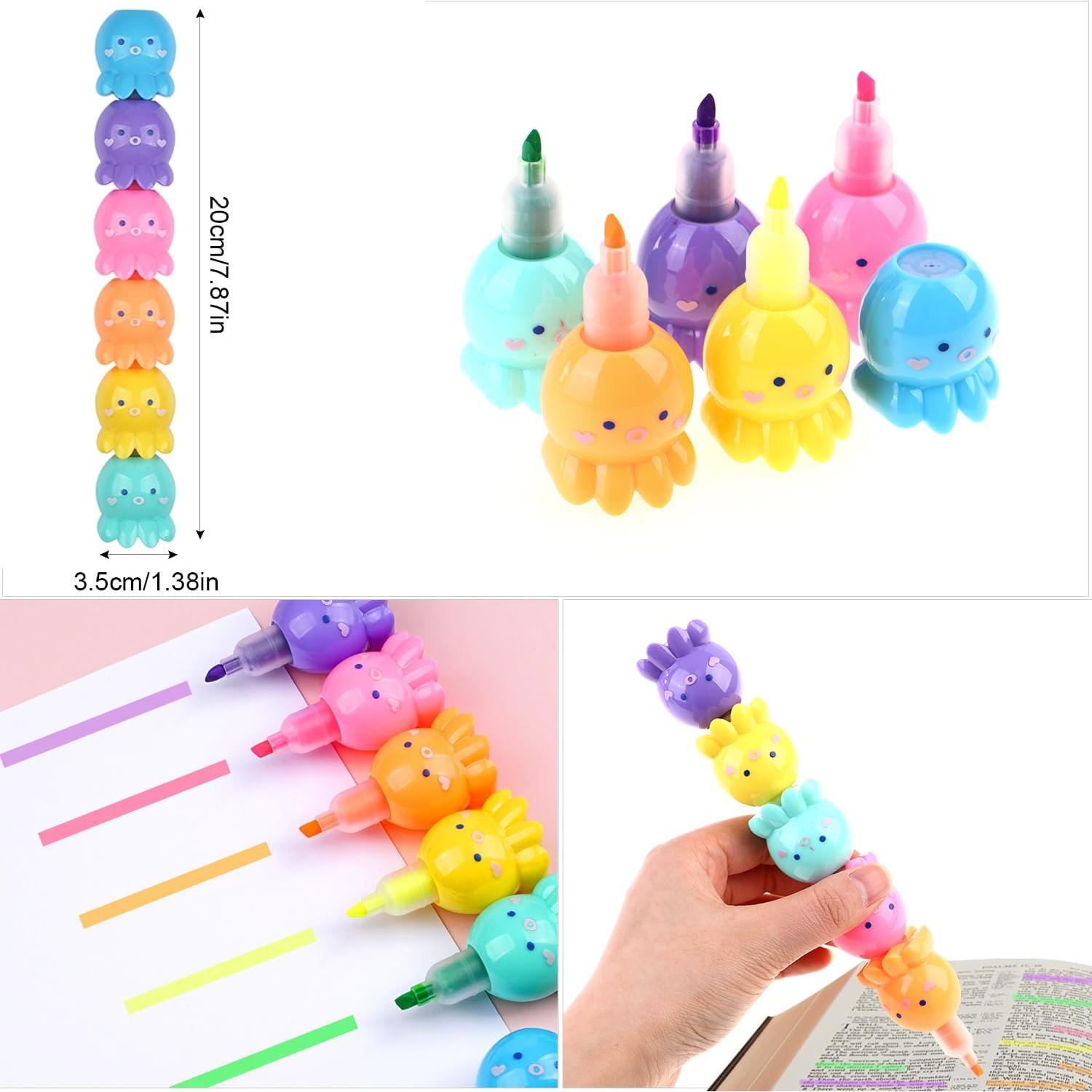 Set de 7 Bolígrafos Resaltadores Kawaii CNYMANY Multicolor