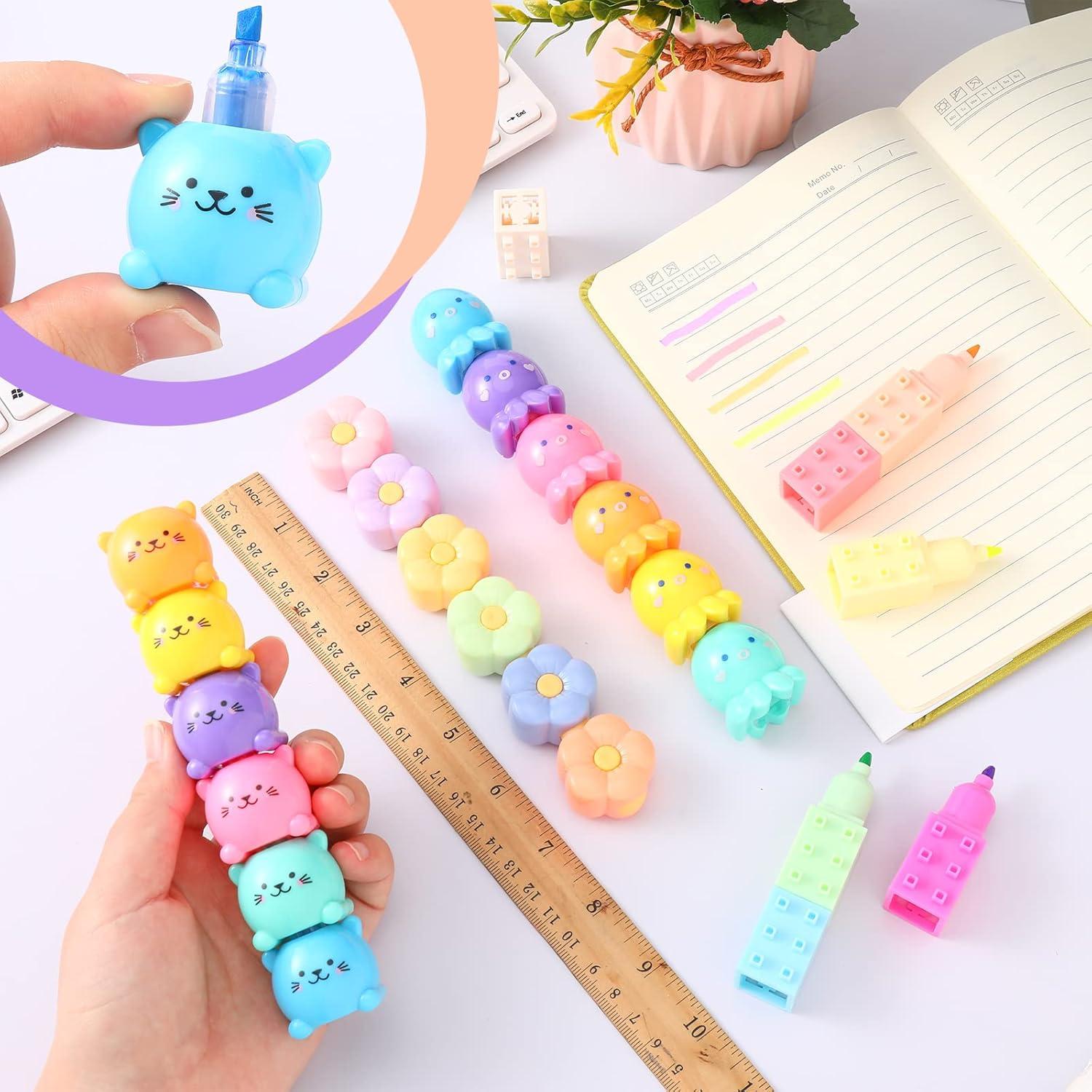 Paquete de 4 Subrayadores Kawaii Teling - Colores Pastel