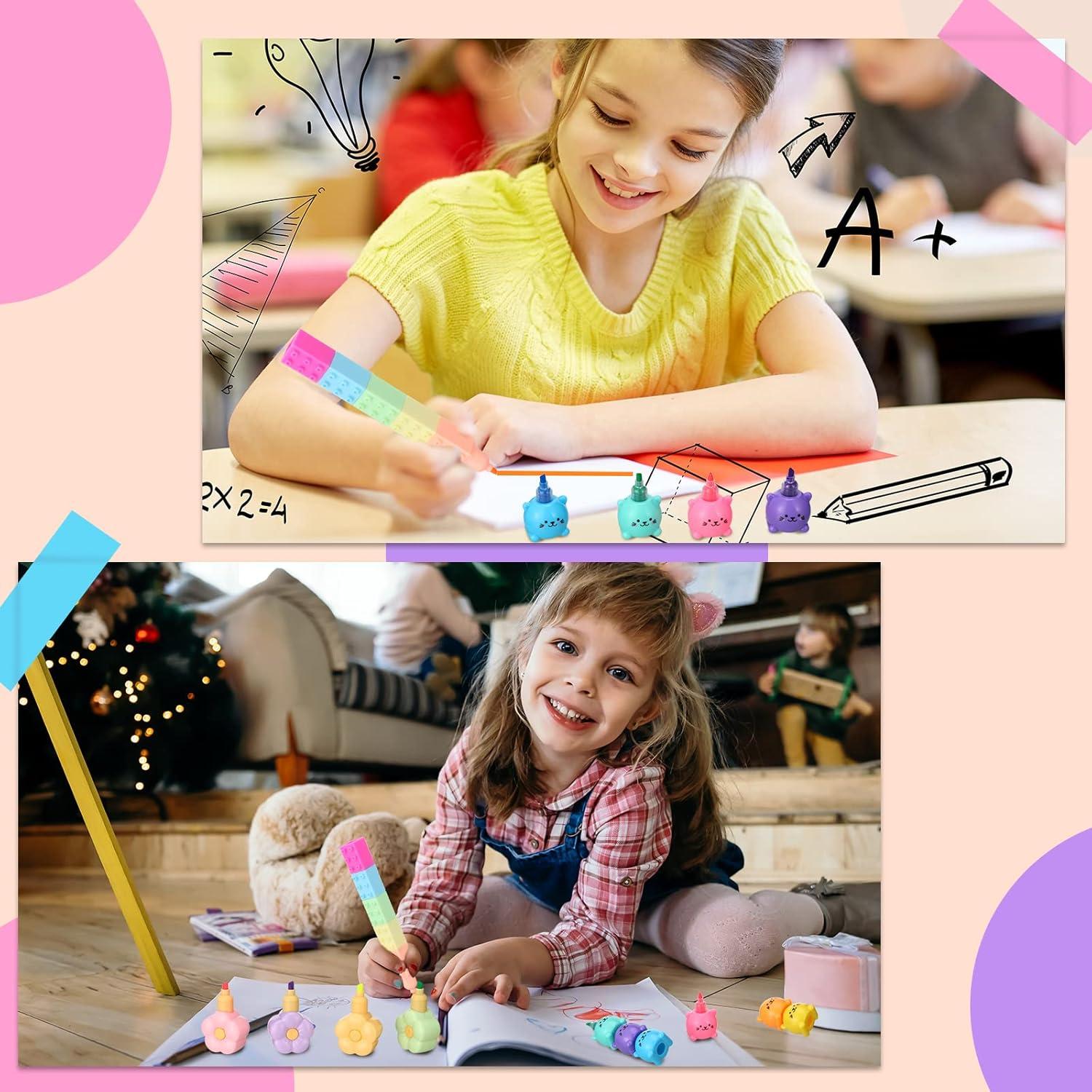 Paquete de 4 Subrayadores Kawaii Teling - Colores Pastel