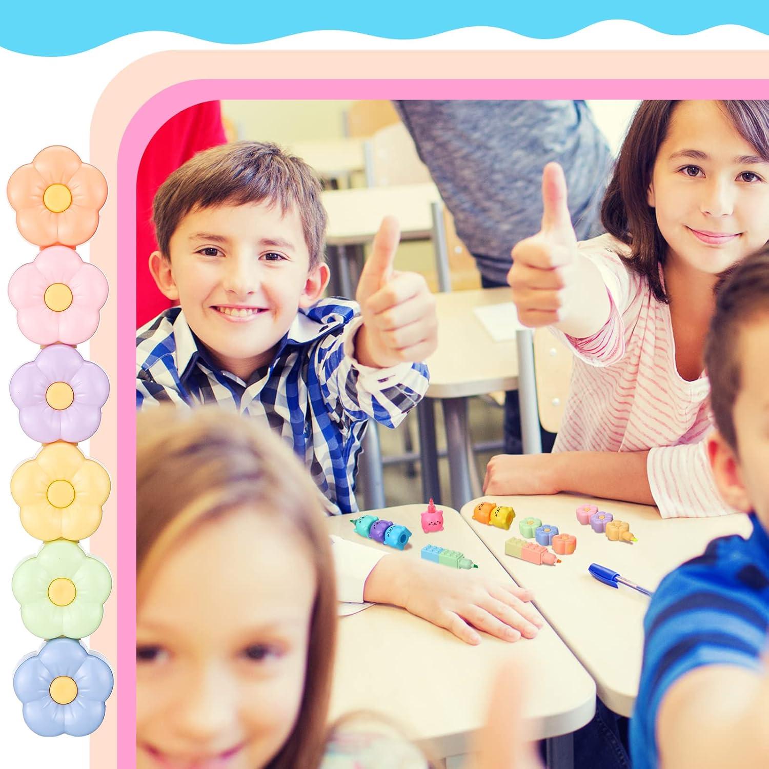 Paquete de 4 Subrayadores Kawaii Teling - Colores Pastel