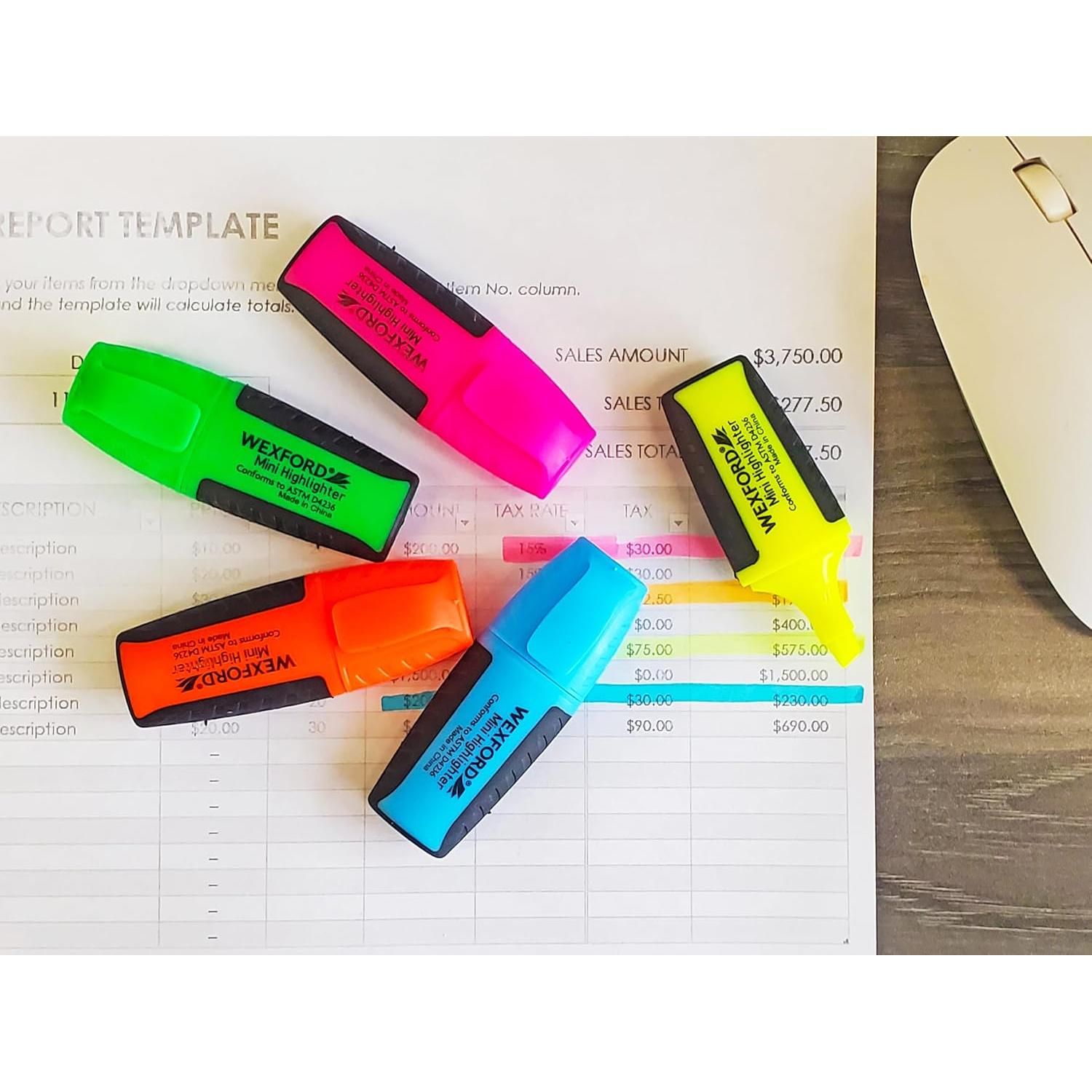 Mini Marcador Resaltador Wexford Amarillo Paquete de 3