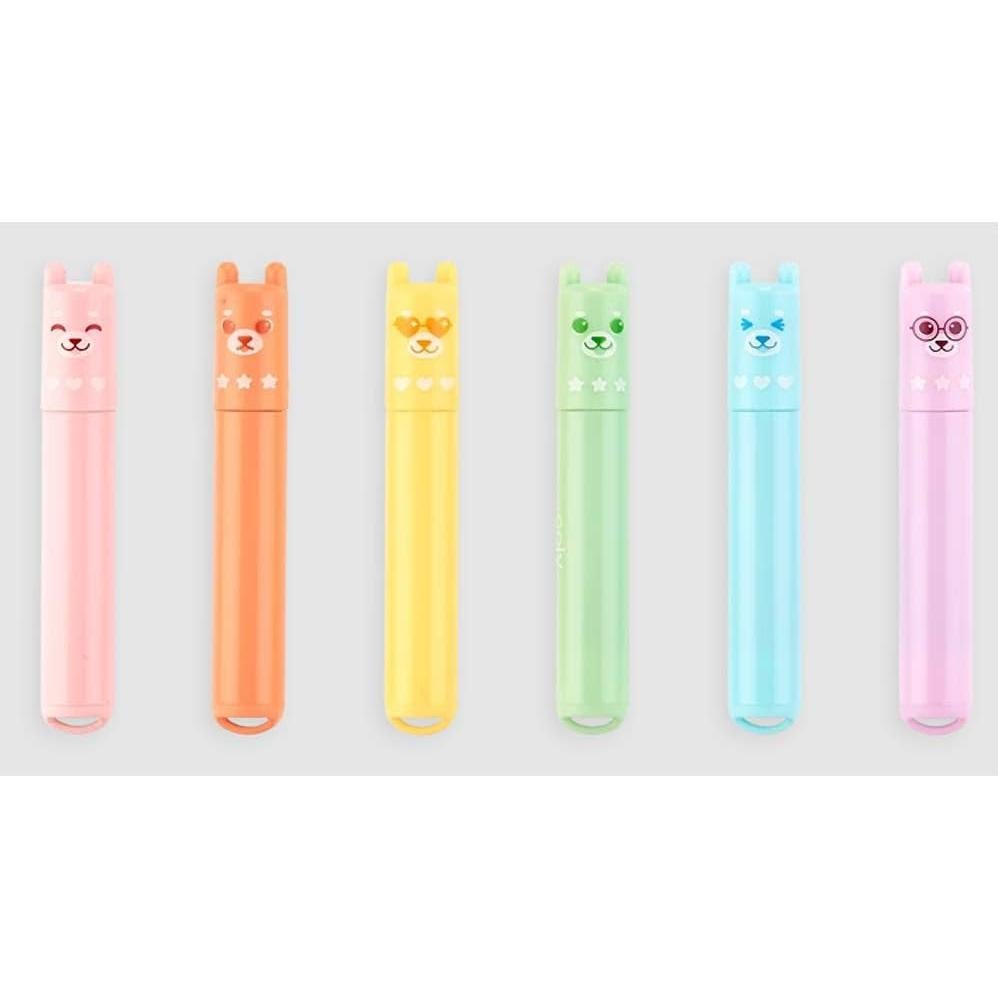 Mini resaltadores neón OOL 6 colores punta cincel