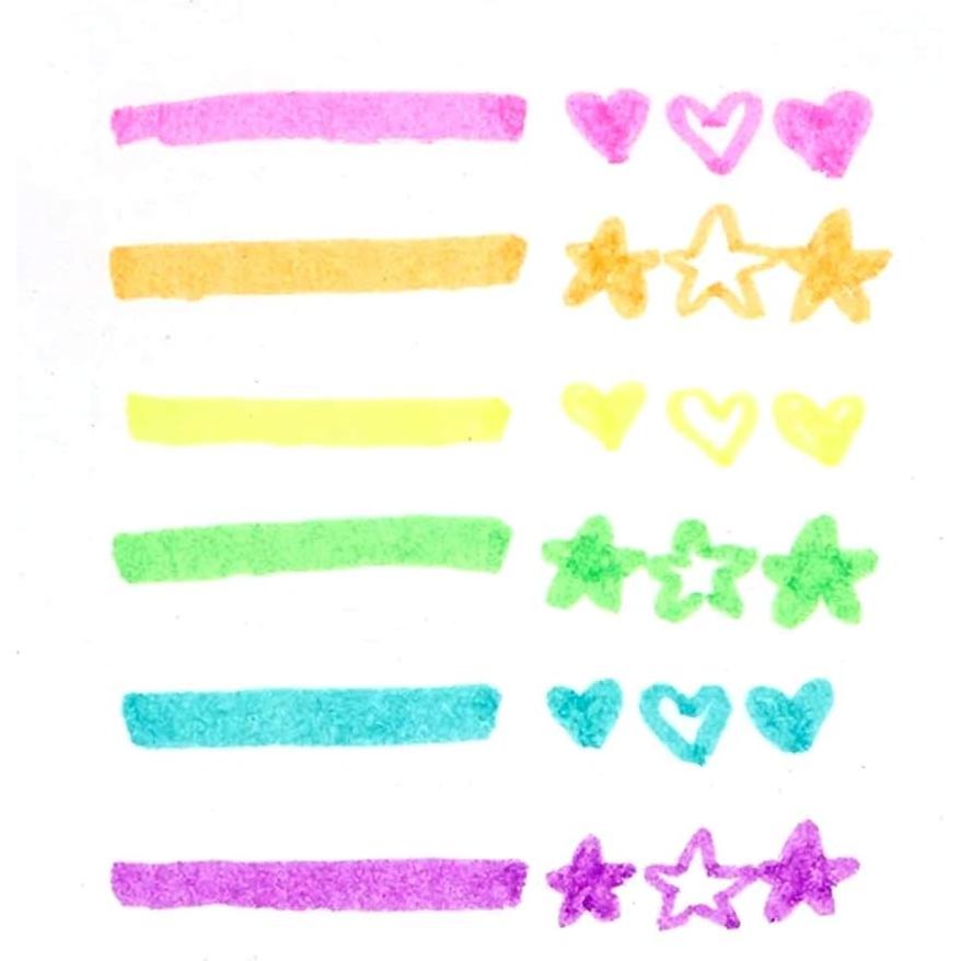 Mini resaltadores neón OOL 6 colores punta cincel