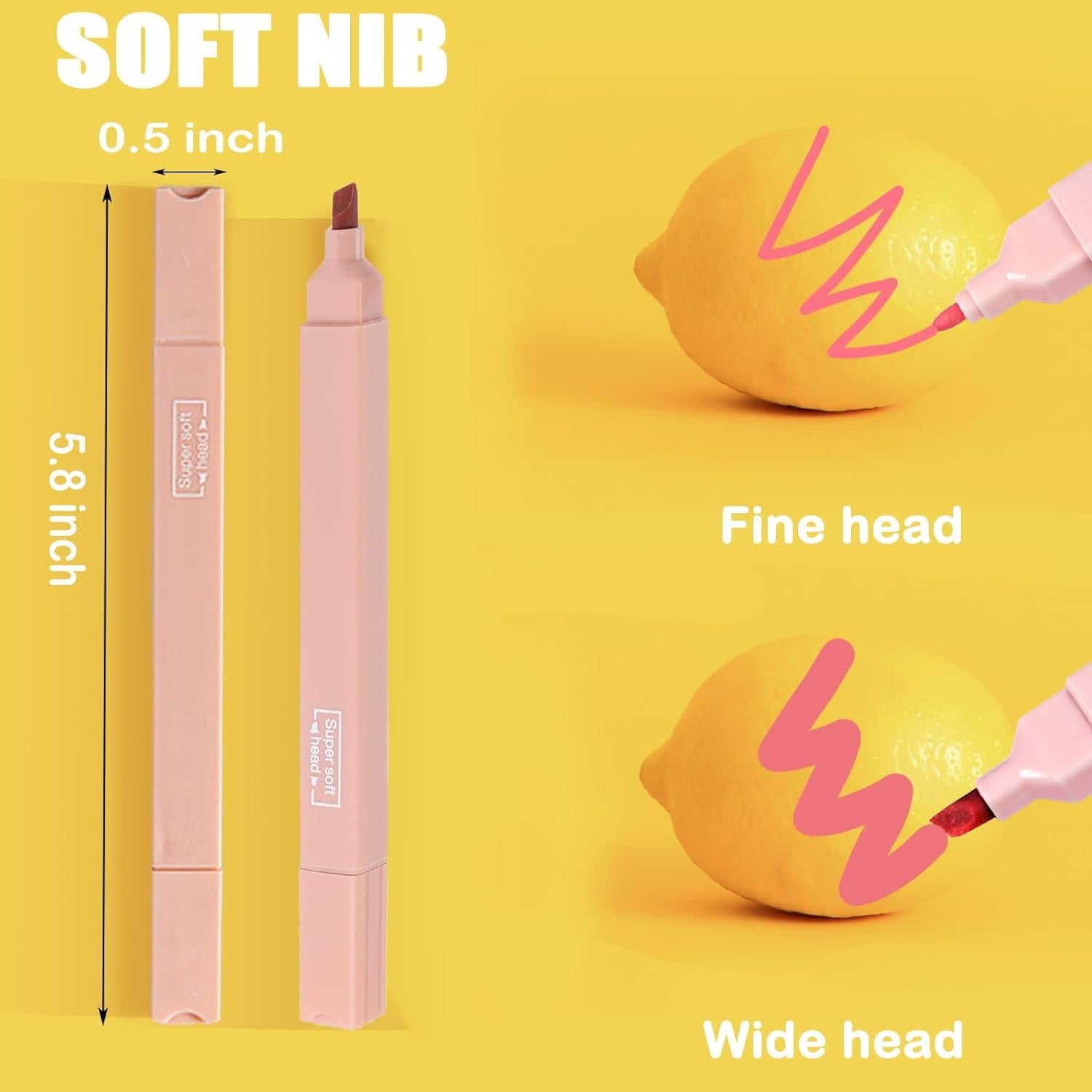 12 Marcadores Resaltadores Pastel Konket Sin Sangrado Multicolor