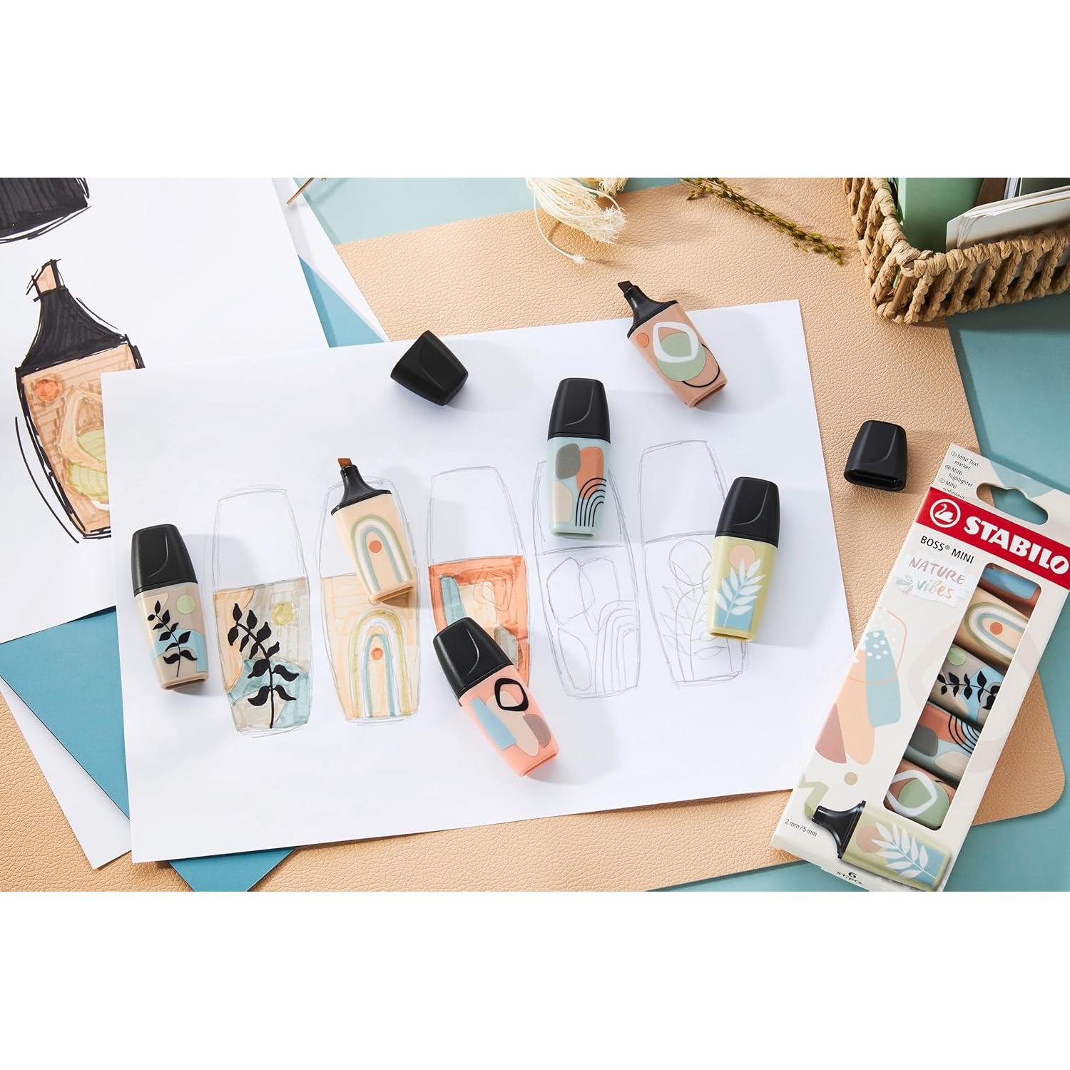 Marcadores STABILO BOSS MINI Naturevibes - Paquete de 6 colores