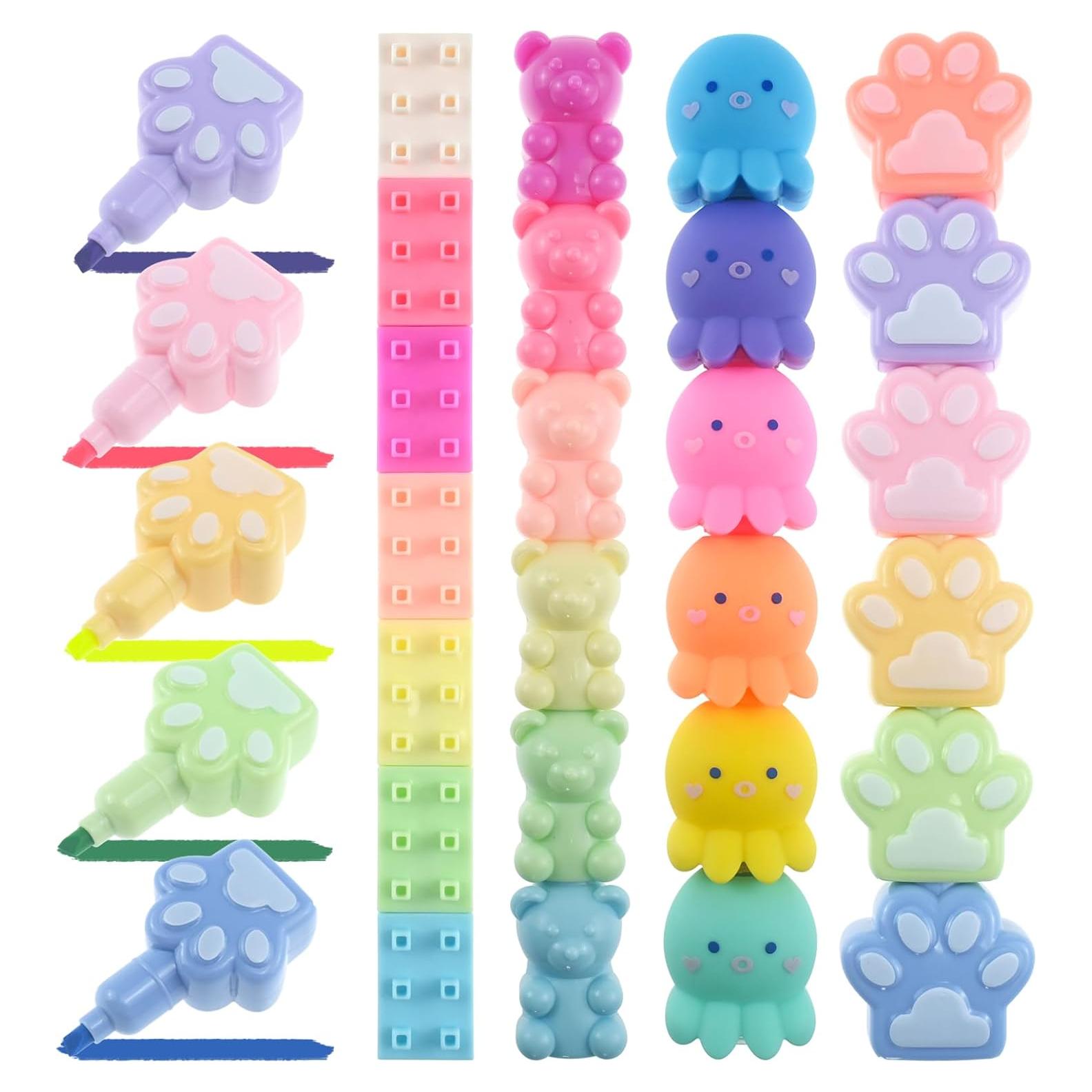 4 Mini Marcadores Fluorescentes Molybdix Colores Pastel