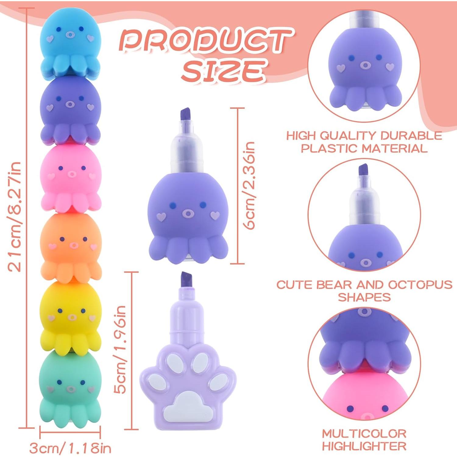 4 Mini Marcadores Fluorescentes Molybdix Colores Pastel