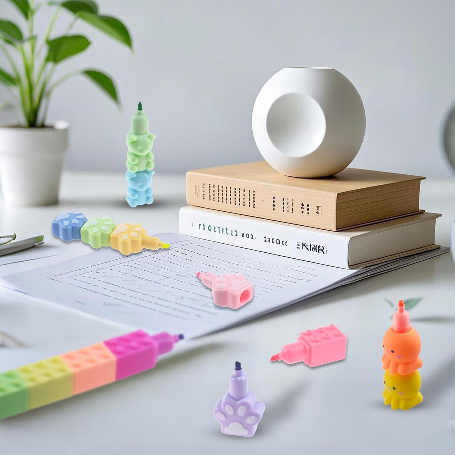 4 Mini Marcadores Fluorescentes Molybdix Colores Pastel